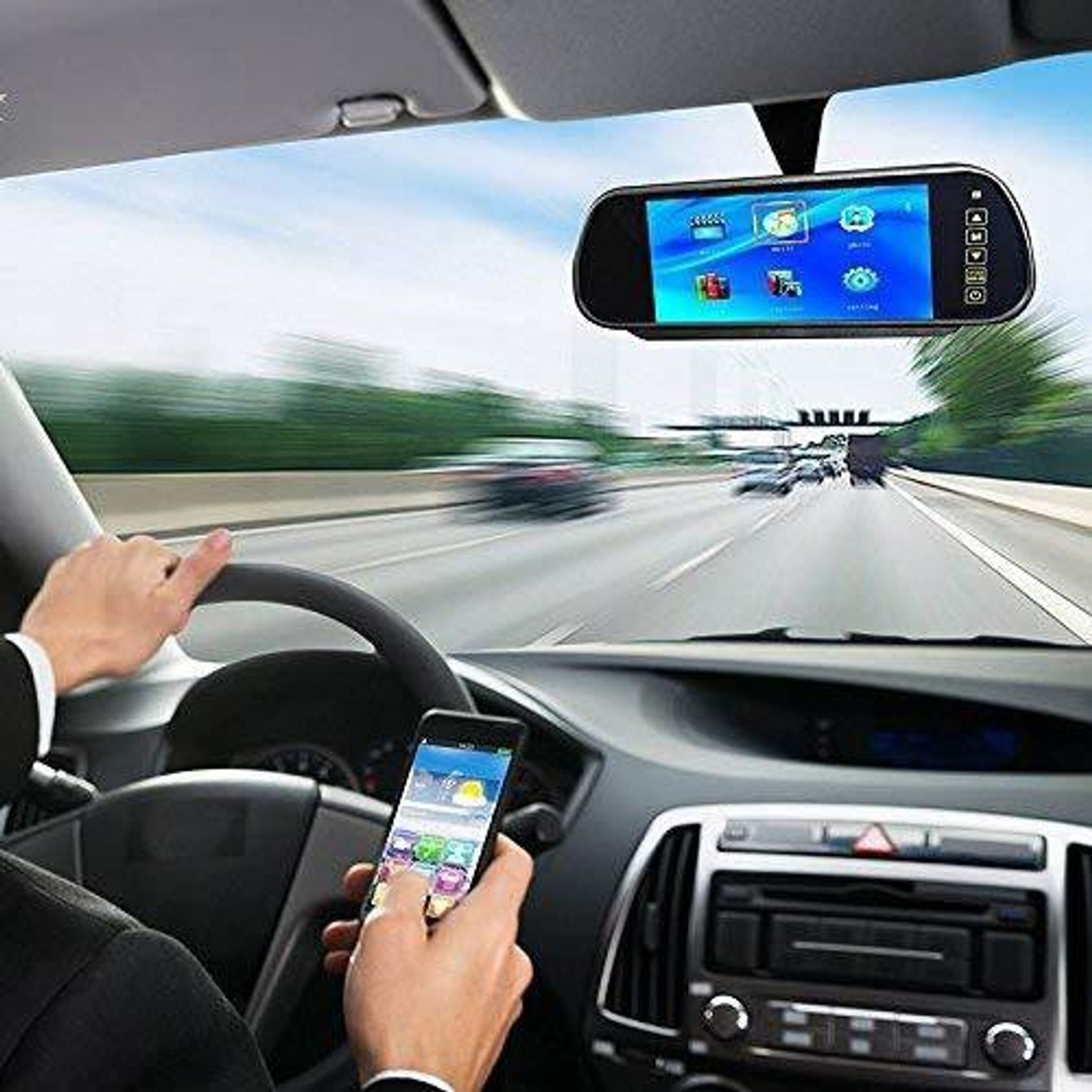 Image of Enfield Works 7InchFull HD Touch Screen Bluetooth LED Screen & LED Reverse Camera E-4136 Reverse Assist Camera System