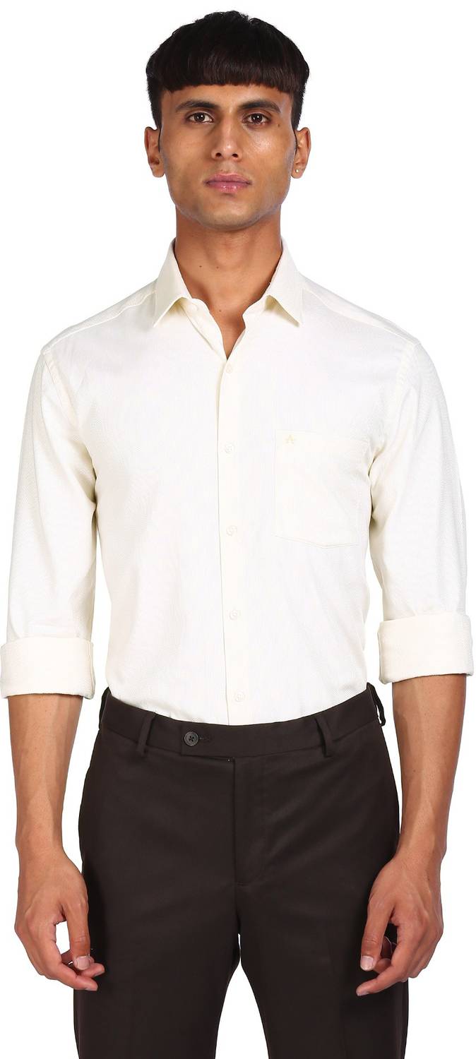 ARROW Men Solid Formal White Shirt