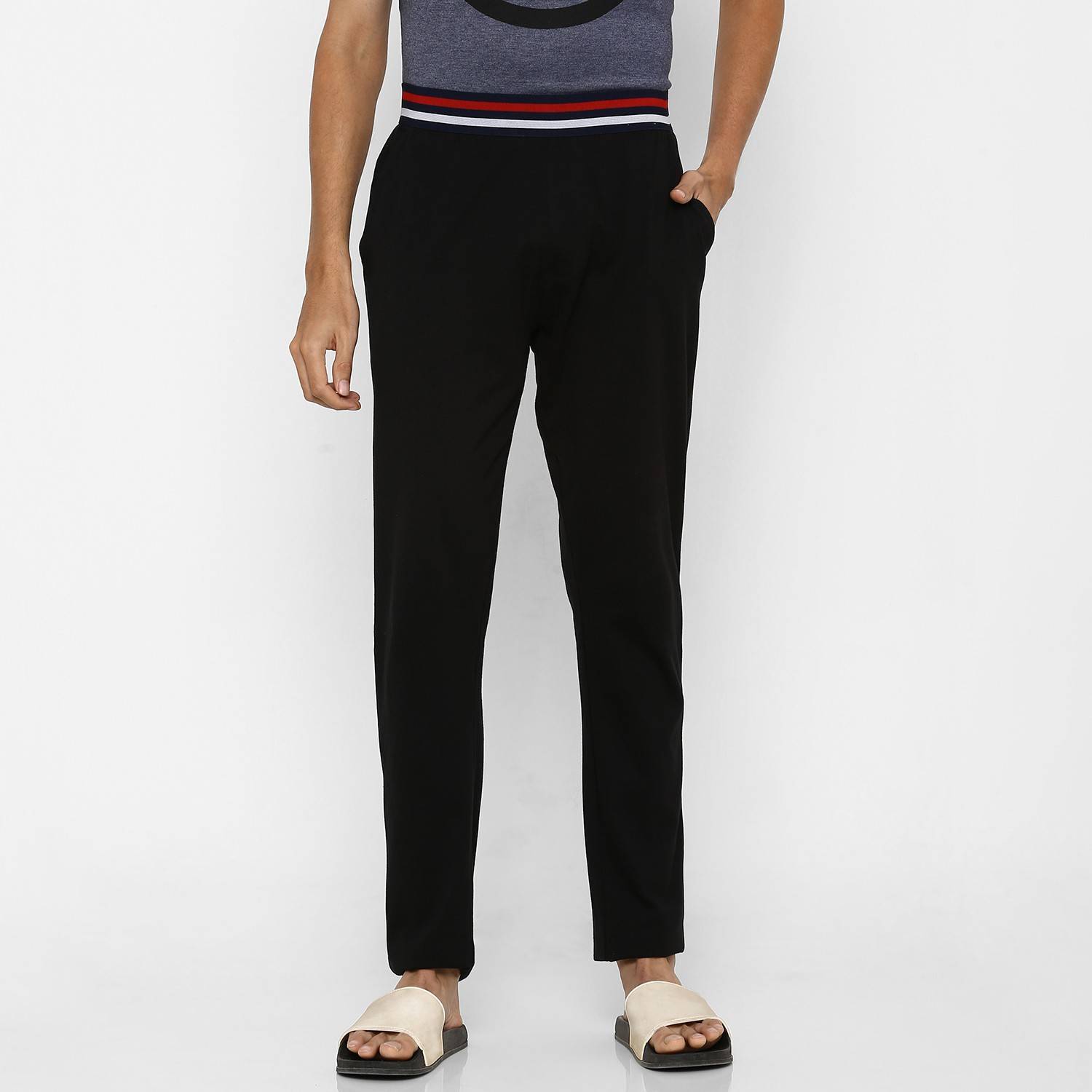 Ajile By Pantaloons Solid Men Black Track Pants