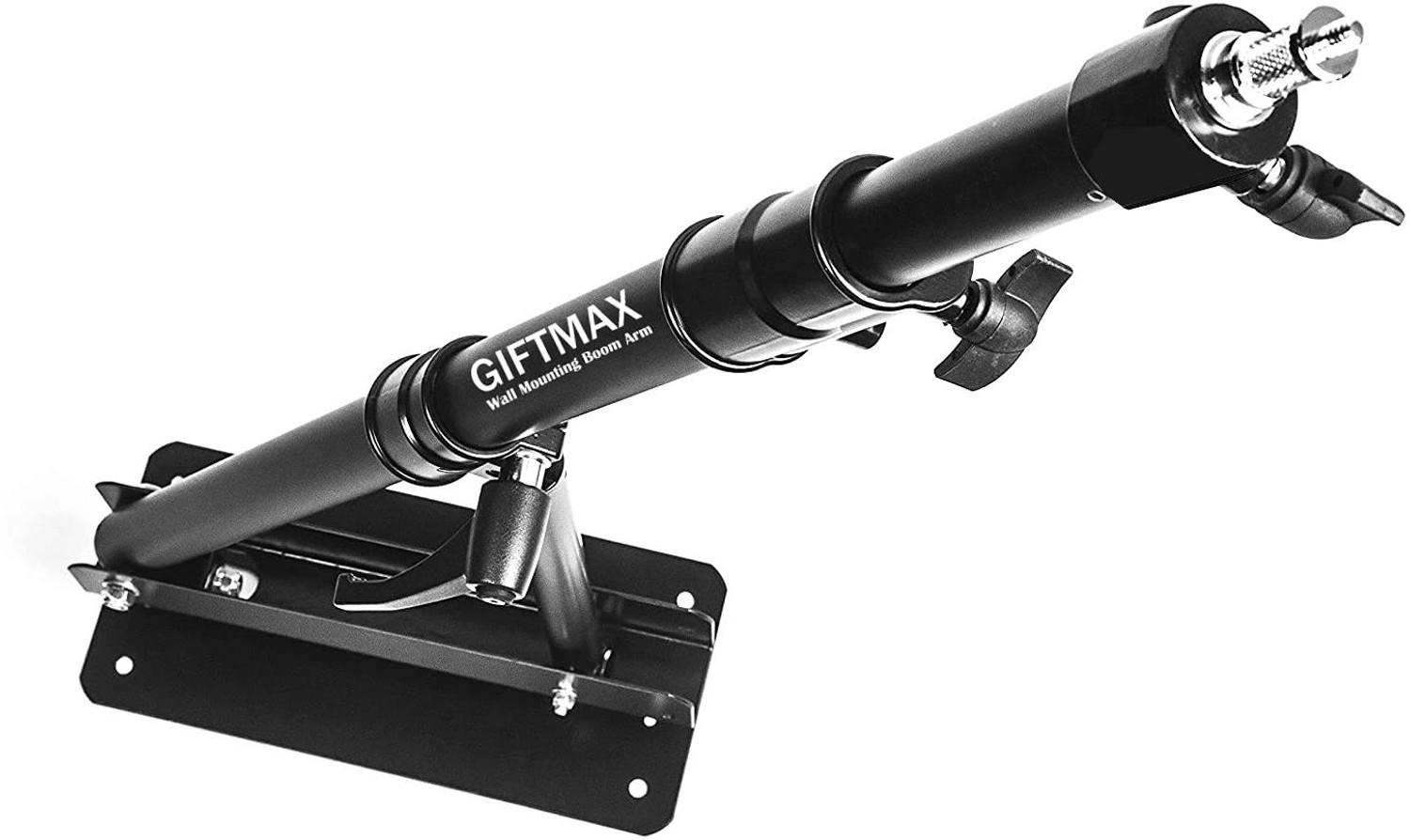 Image of GiftMax Wall Mount Boom Arm for Photography Studio Video Strobe Lights, Max Length 56 inches, Horizontal and Vertical Rotatable Tripod Bracket, Monopod Kit