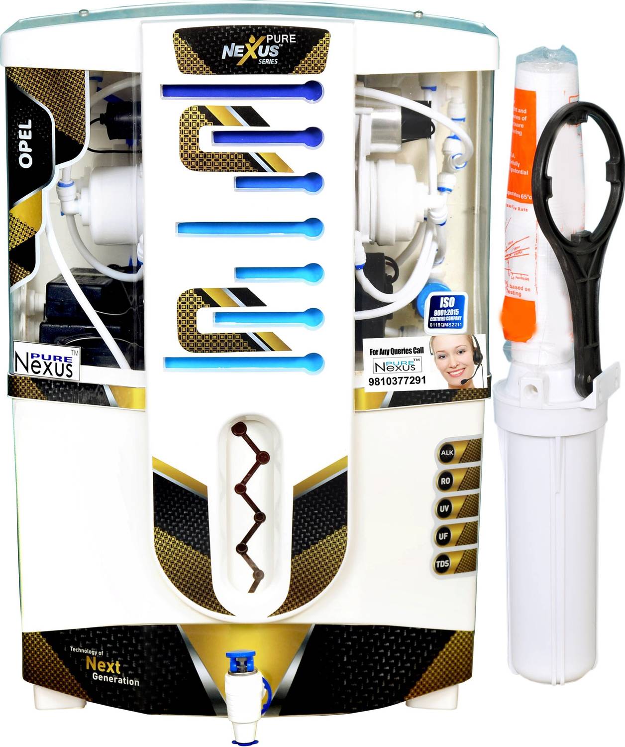 nexus pure OPEL 1 COPPER + ALKALINE 14 L RO + UV + UF + TDS Control Water Purifier