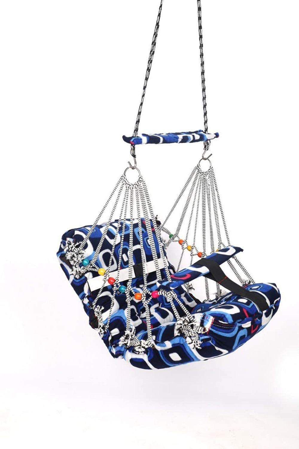 Image of Yaksok ZONES Cotton Swing Chair For Kids Baby's Children Folding & Washable 1-3 Years With Safety Belt-Indoor Swing For Kids | Baby Swing |Kids Product | Swing For Babies | Kids Swing | Swing For Baby-Kids Hanging Swings Swings (Multicolor) Bouncer