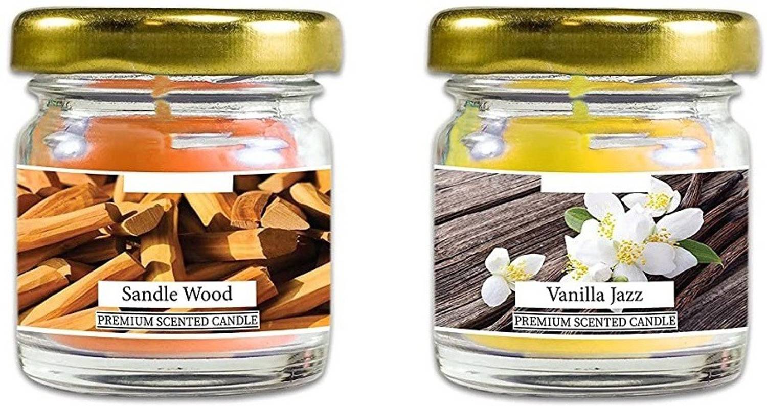 BREVVA XIX®-981-KO-Sandle Wood,Vanilla Jazz Scented Glass Jar Candle Candle
