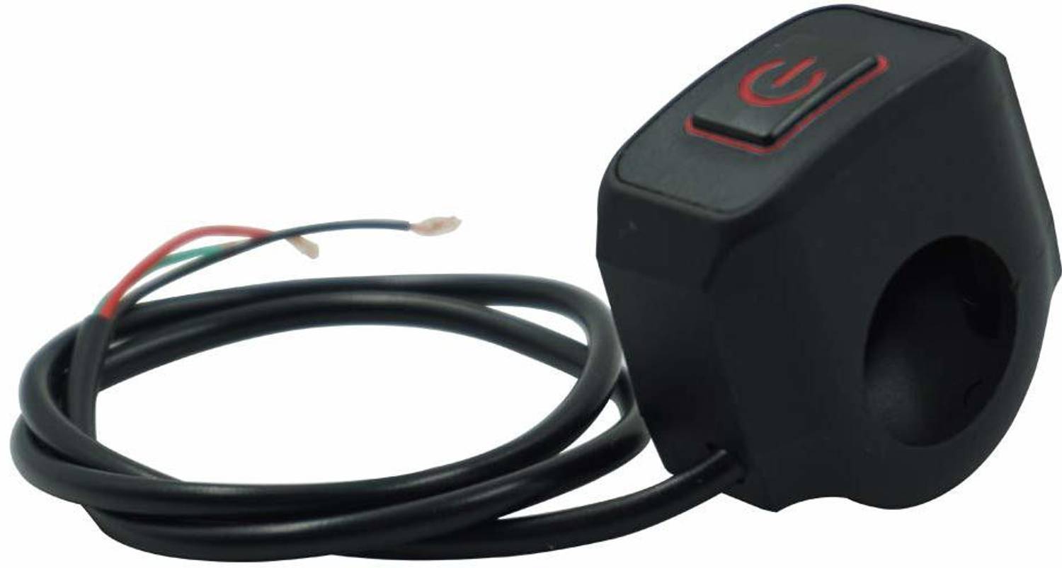Waterproof Motorcycle 7/8" Handlebar Switch – Headlight/Fog/Spotlight On/Off – 12A (feiteplus FP-499)