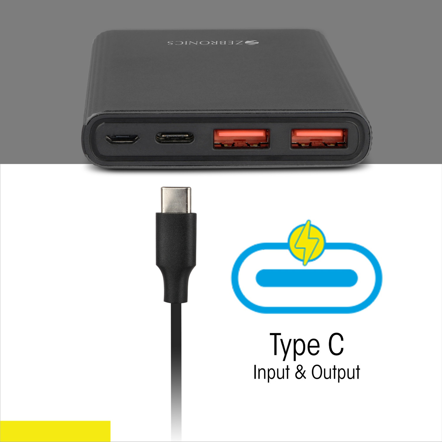 Image of ZEBRONICS 10000 mAh 20 W Power Bank