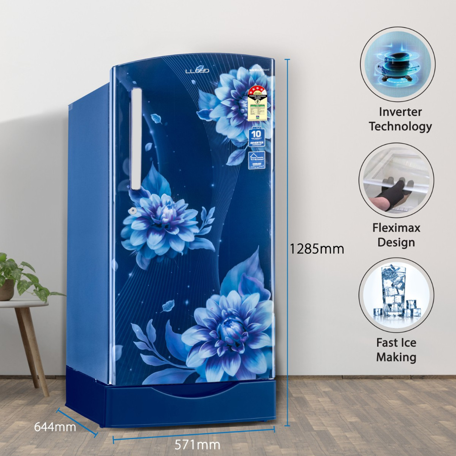 Image of Lloyd by Havells 200 L Direct Cool Single Door 4 Star Refrigerator with Base Drawer