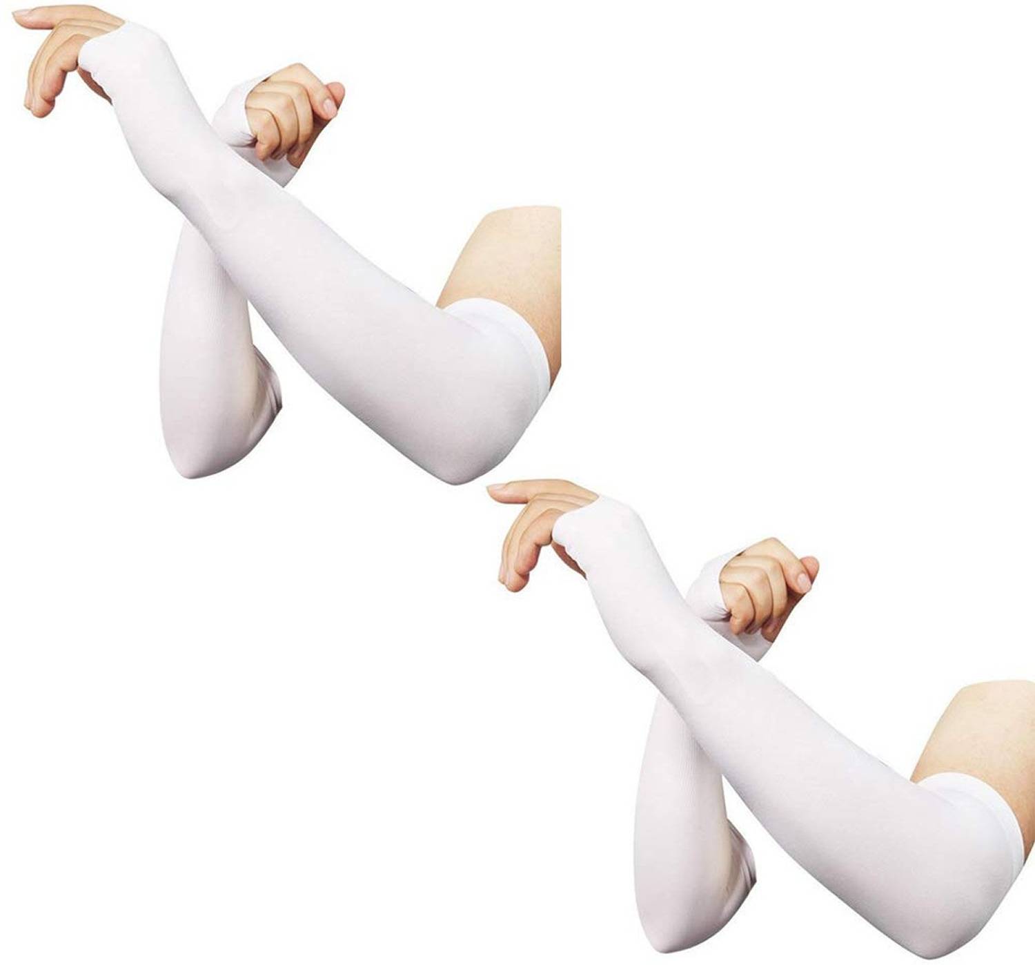 Buyra Nylon Let's Slim For Men & Women White (pack Of 2) Riding Gloves