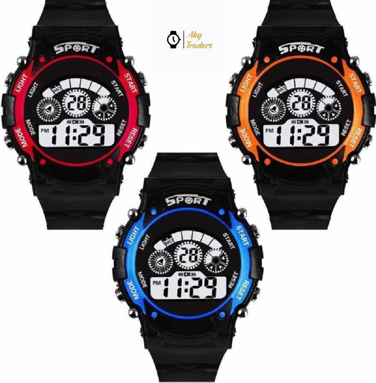 AKY TRADERS AKY 7 LIGHT SET OF 3 Digital Watch - For Boys