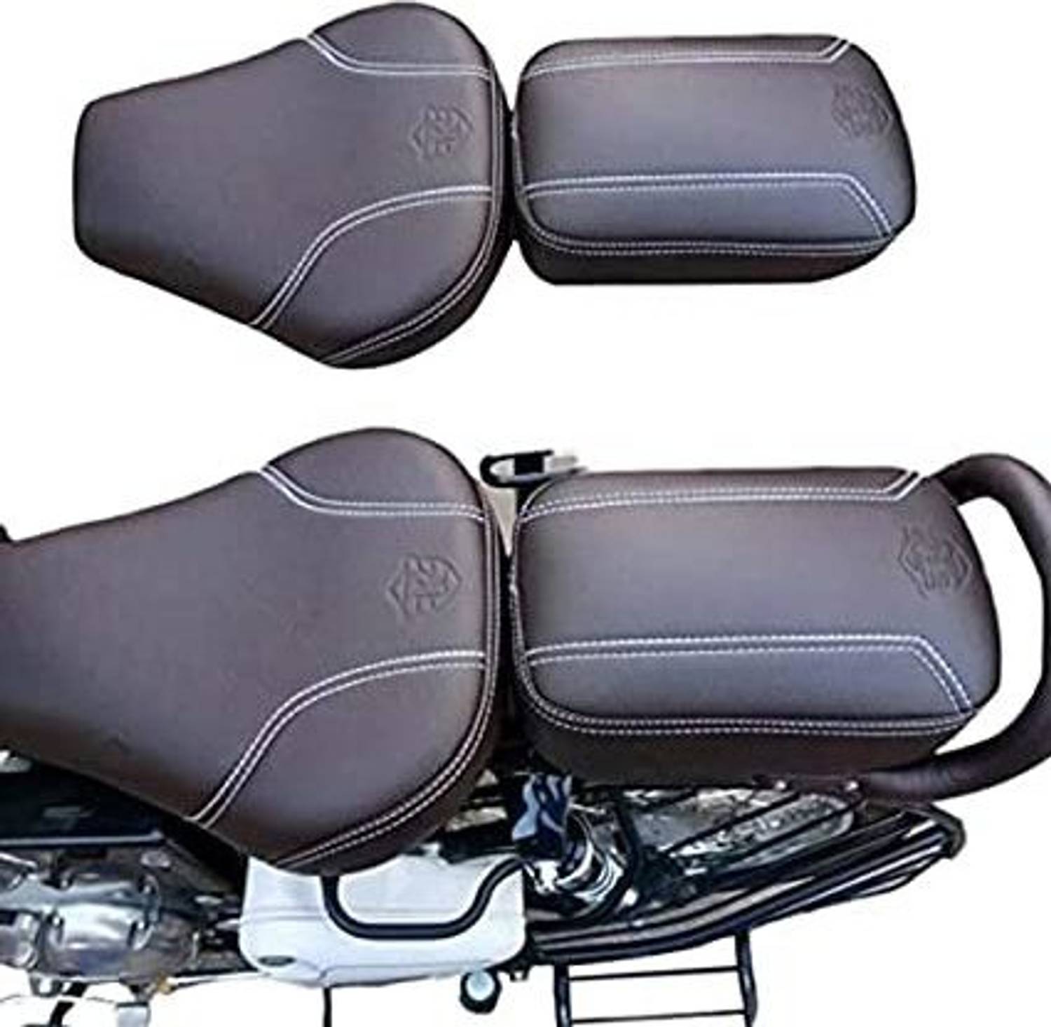 AHLMOTOR Brown Fancy Seat Cover for Royal Enfield Classic Desert Storm Split Bike Seat Cover For Royal Enfield Classic, Classic 350, Classic 500