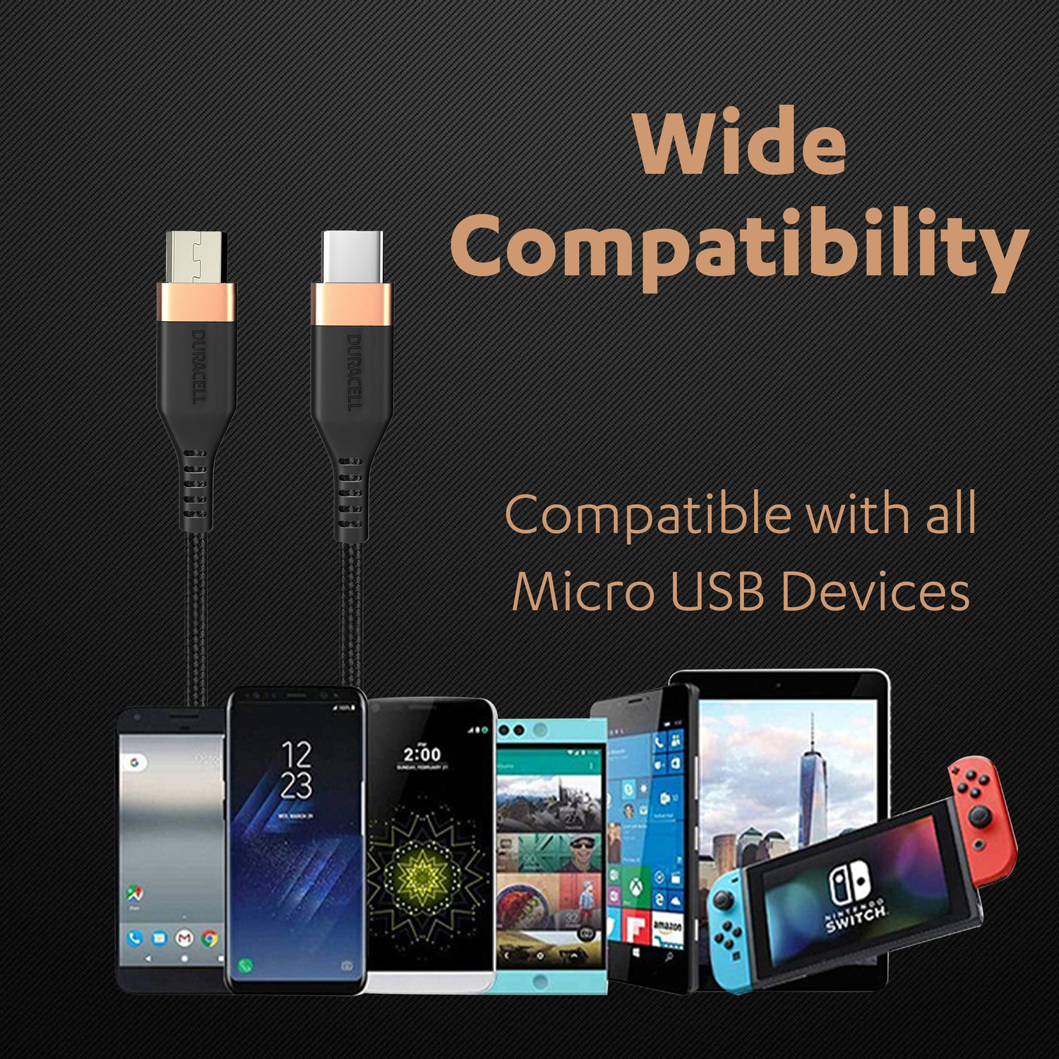 Image of DURACELL Micro USB Cable 1.2 m DU048