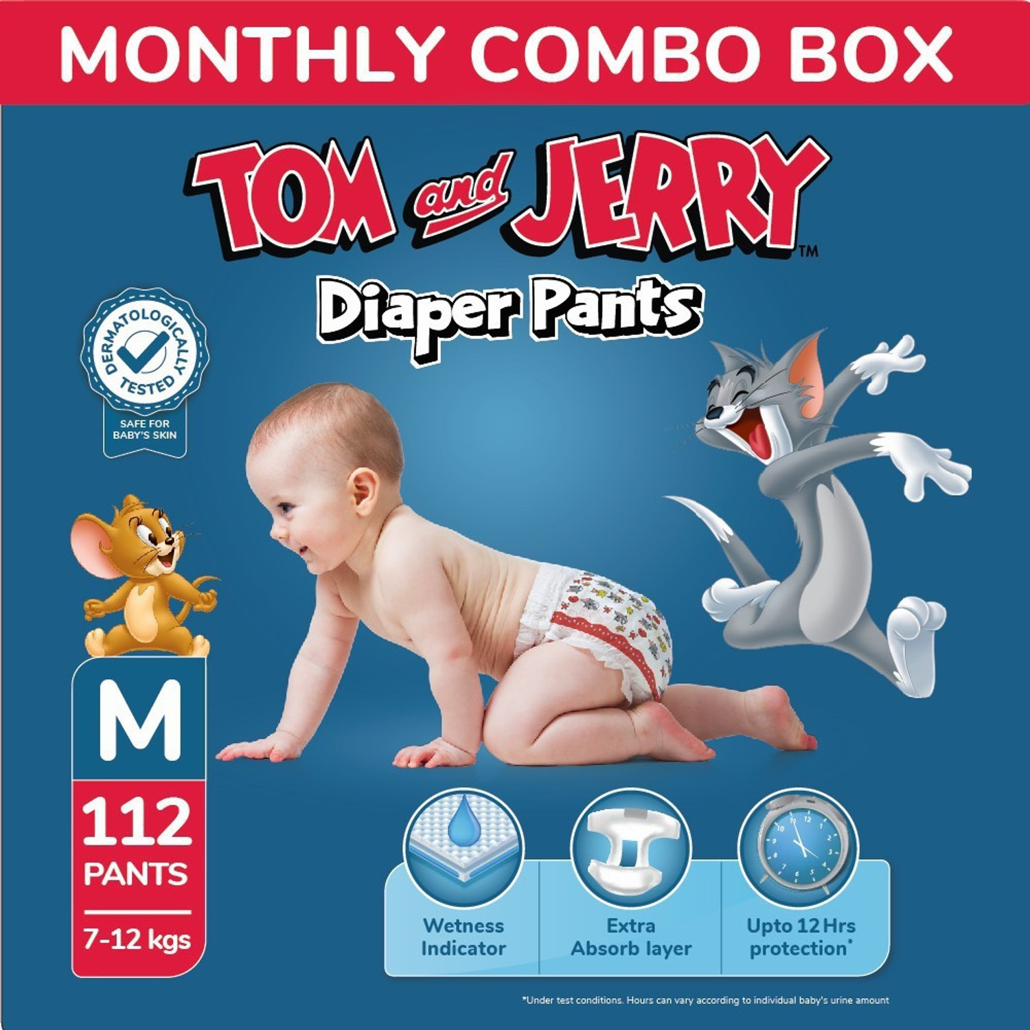 Image of TOM & JERRY Diaper Pants with Wetness Indicator - Monthly Pack - M