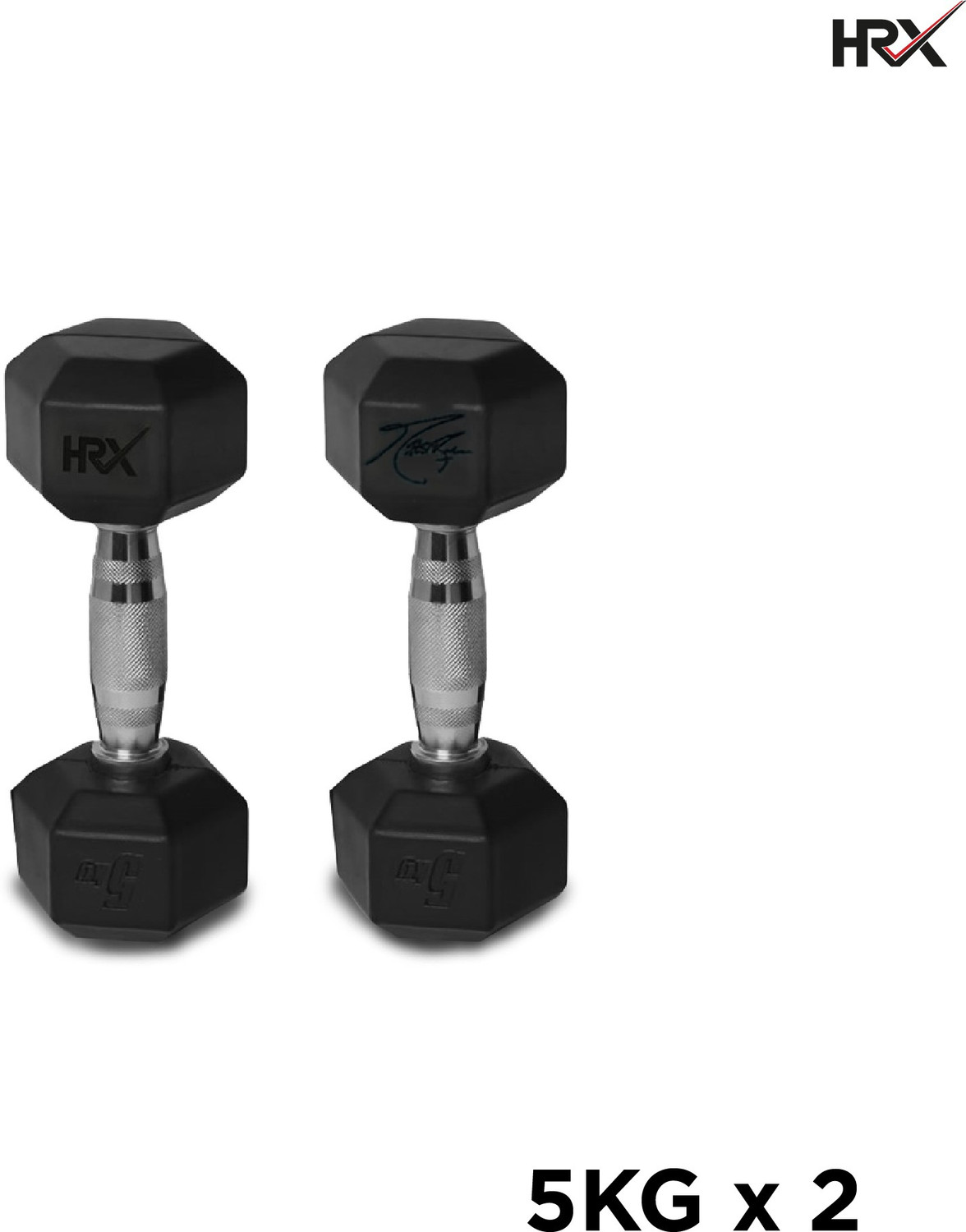 Image of HRX Limited Signature Edition Solid Rubber Hex Fixed Weight Dumbbell