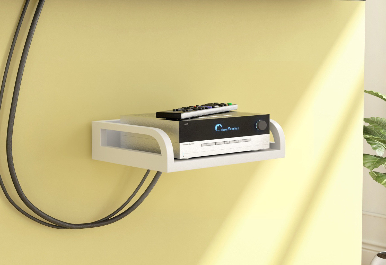 Image of HOME SPARKLE Set Top Box Stand / WIFI Router Stand / Wall Mount Stand / Wifi Holder MDF (Medium Density Fiber) Wall Shelf