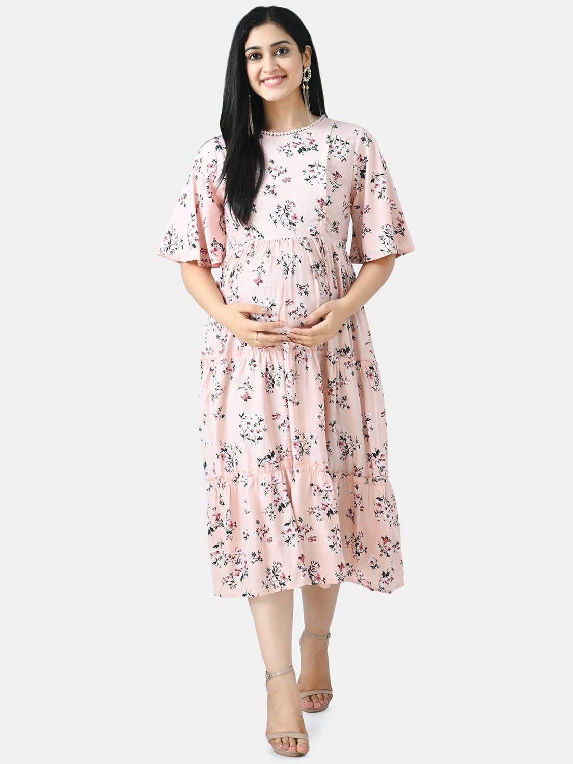 Aaruvi Ruchi Verma Women Maxi Pink Midi/Calf Length Dress