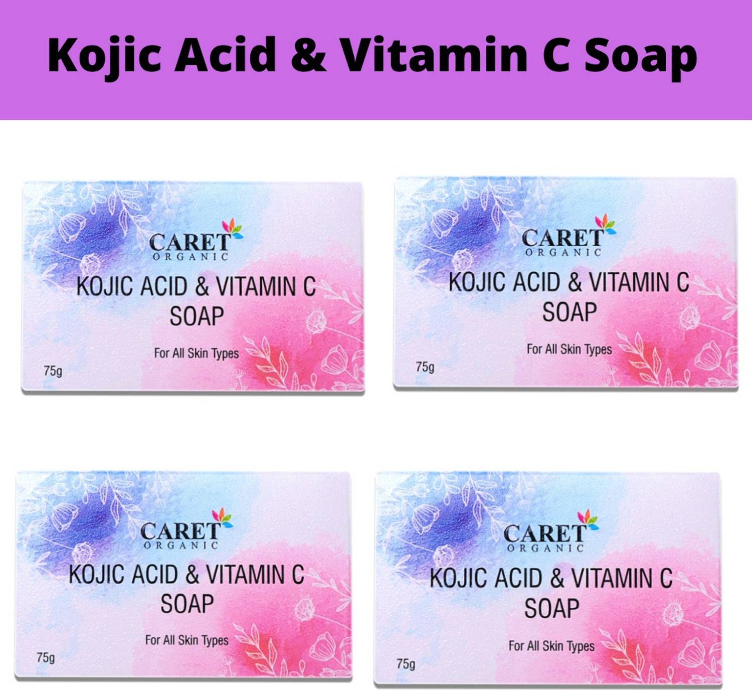 Caret Organic Kojic With Vitamin C Skin Whitening Soap(75G) Paraben Free