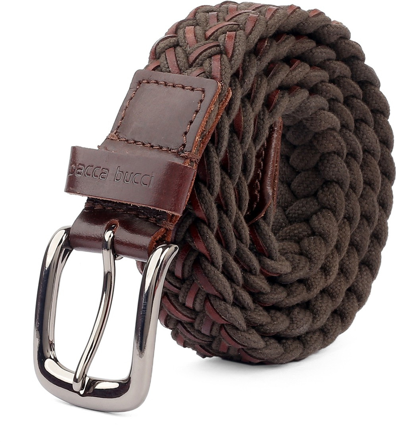 Image of bacca bucci Men Casual Brown Genuine Leather Belt