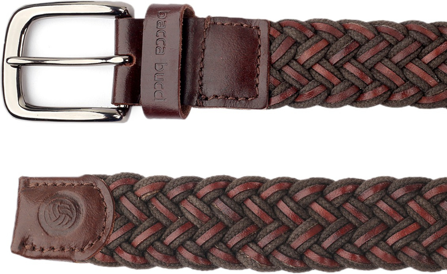 Image of bacca bucci Men Casual Brown Genuine Leather Belt