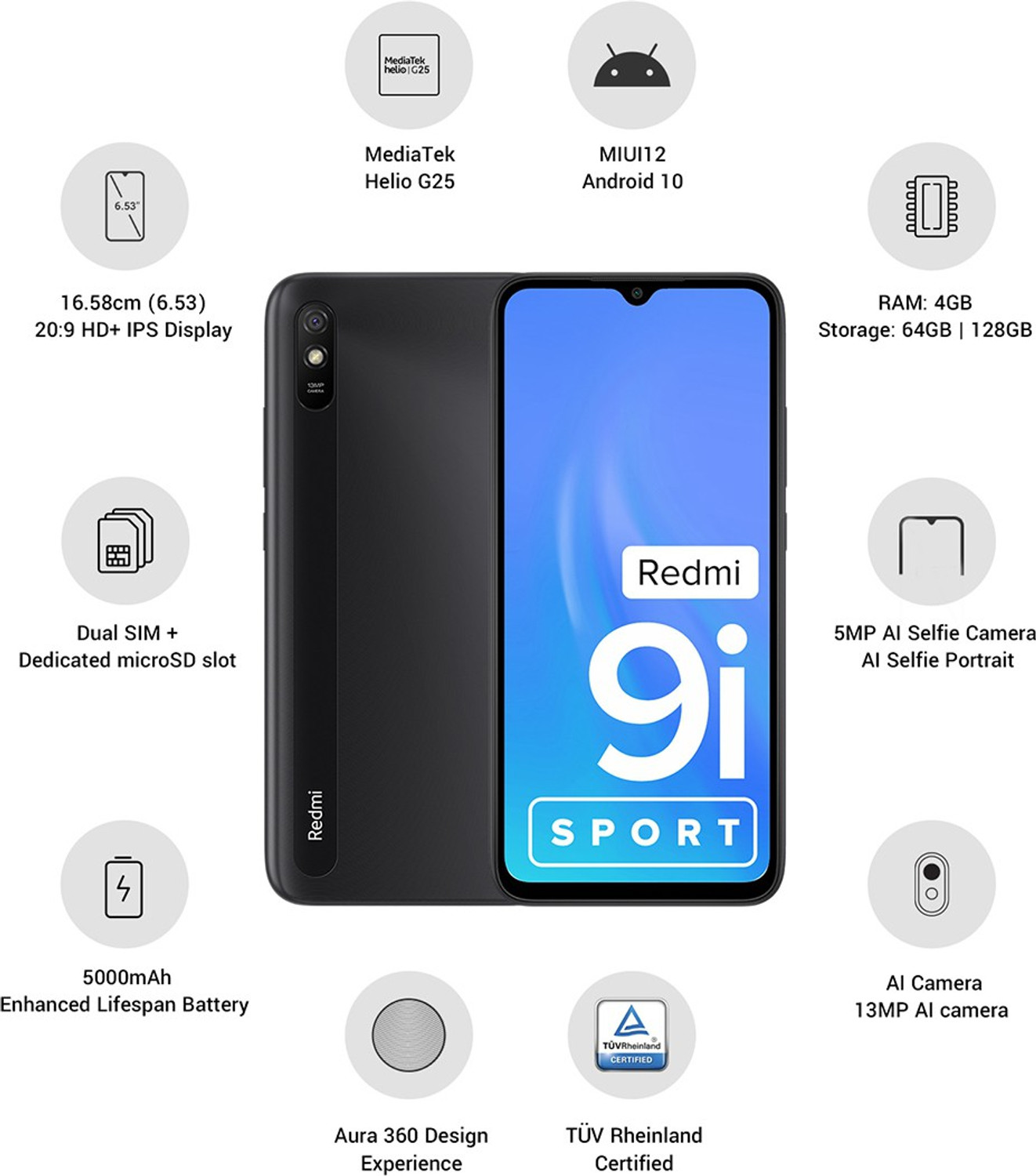 Image of REDMI 9i Sport (Carbon Black, 64 GB)