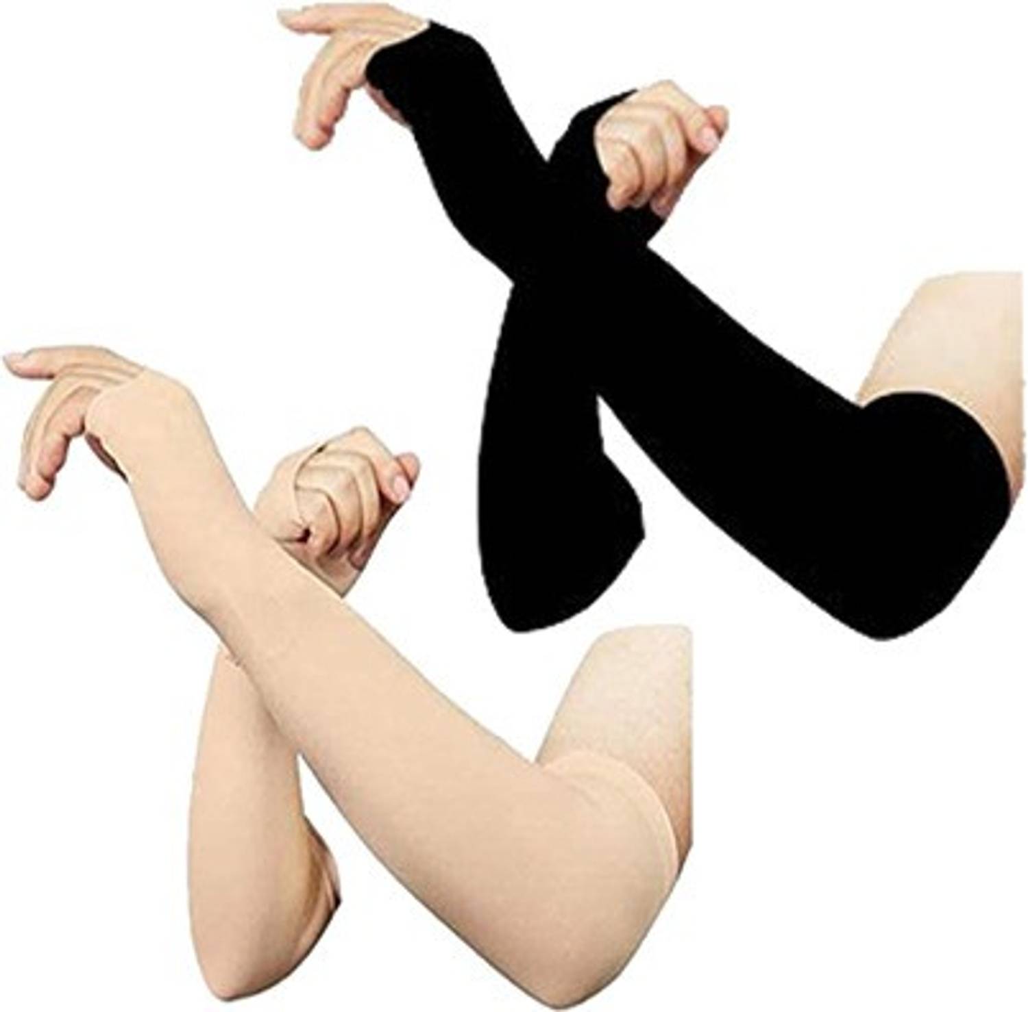 Buyra Nylon Let's Slim For Men & Women Black, Beige (pack Of 2) Riding Gloves