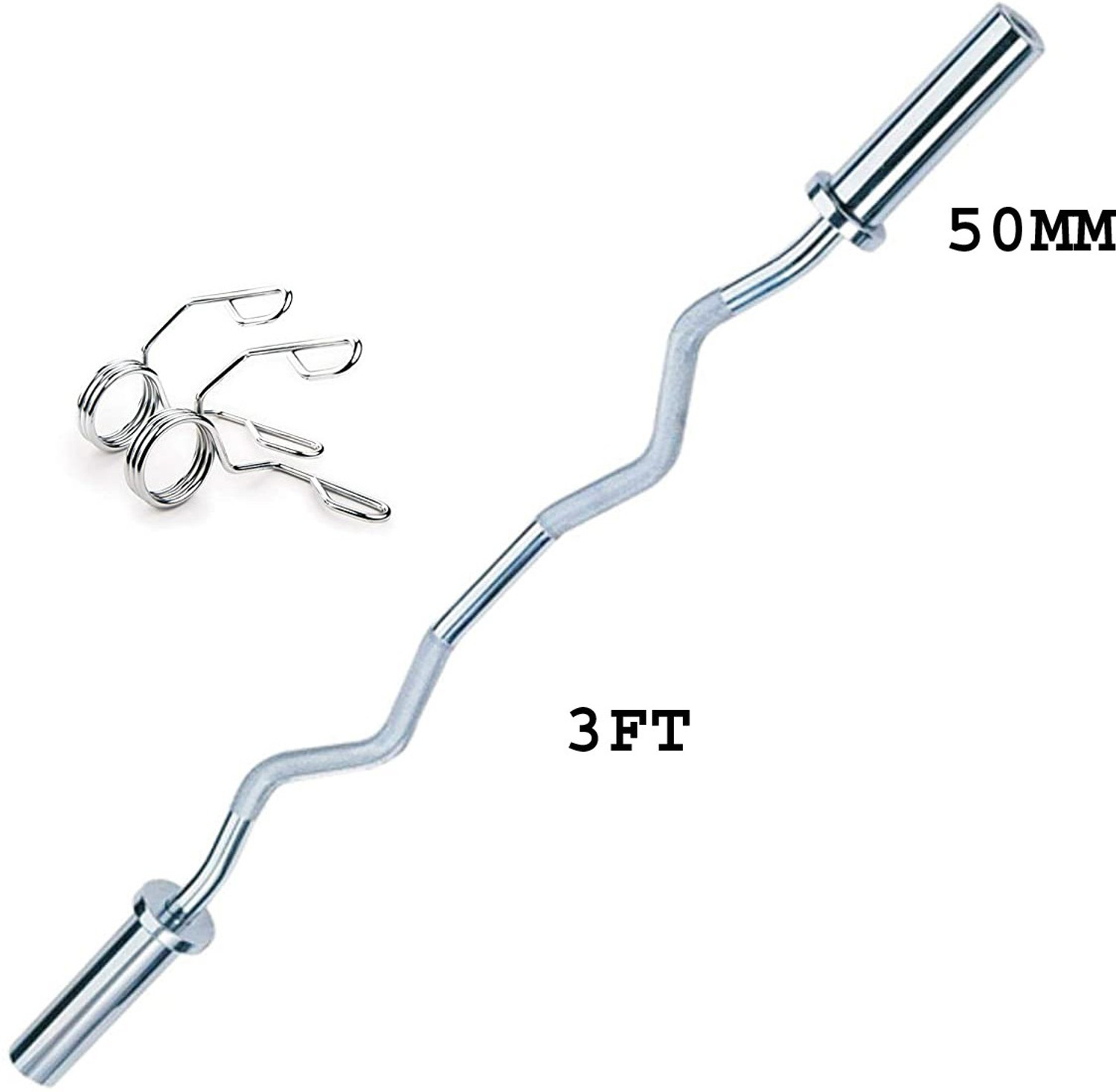 Image of DTD 3 Feet Curling Olympic Barbell Rod (30 mm Internal Dia & 50mm Outer Dia) Weight Lifting Bar