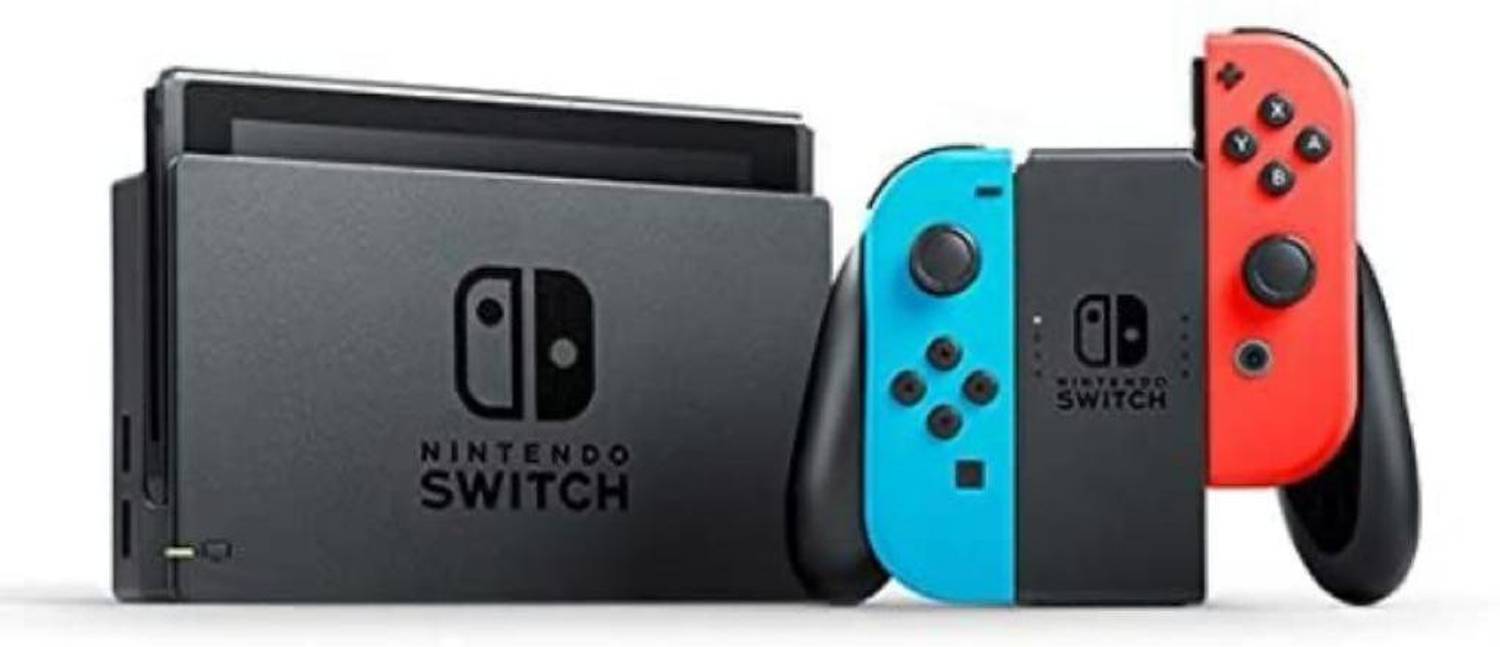 NINTENDO Switch with Joy-Con - Version 2 - Neon Red and Neon Blue