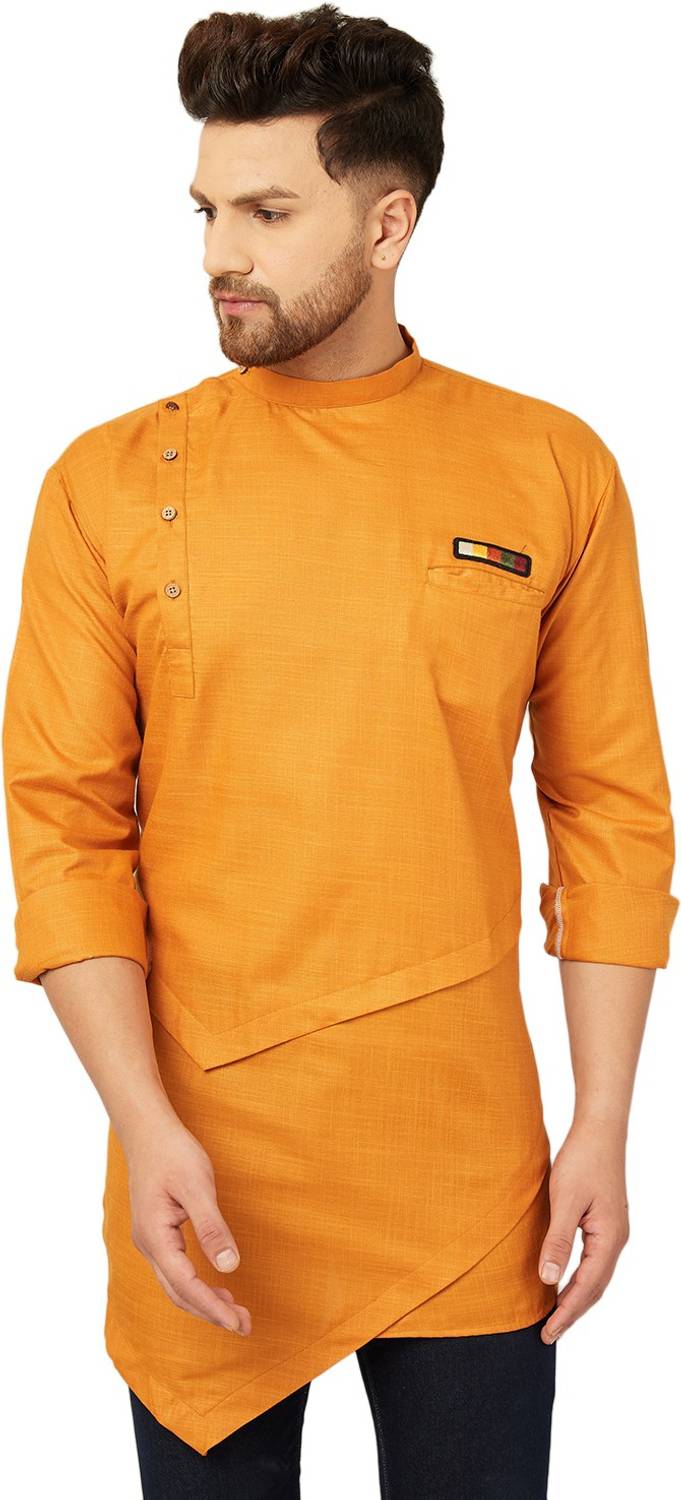 BEN MARTIN Men Solid Asymmetric Kurta