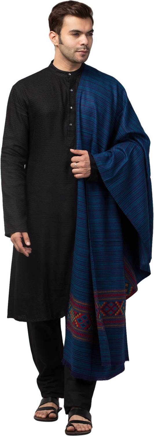 Tweedle Wool Striped Men Shawl