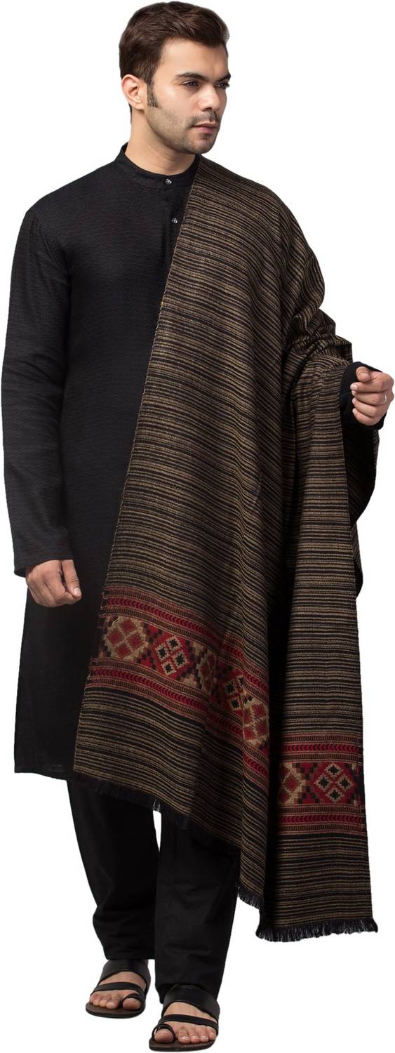 Tweedle Wool Striped Men Shawl