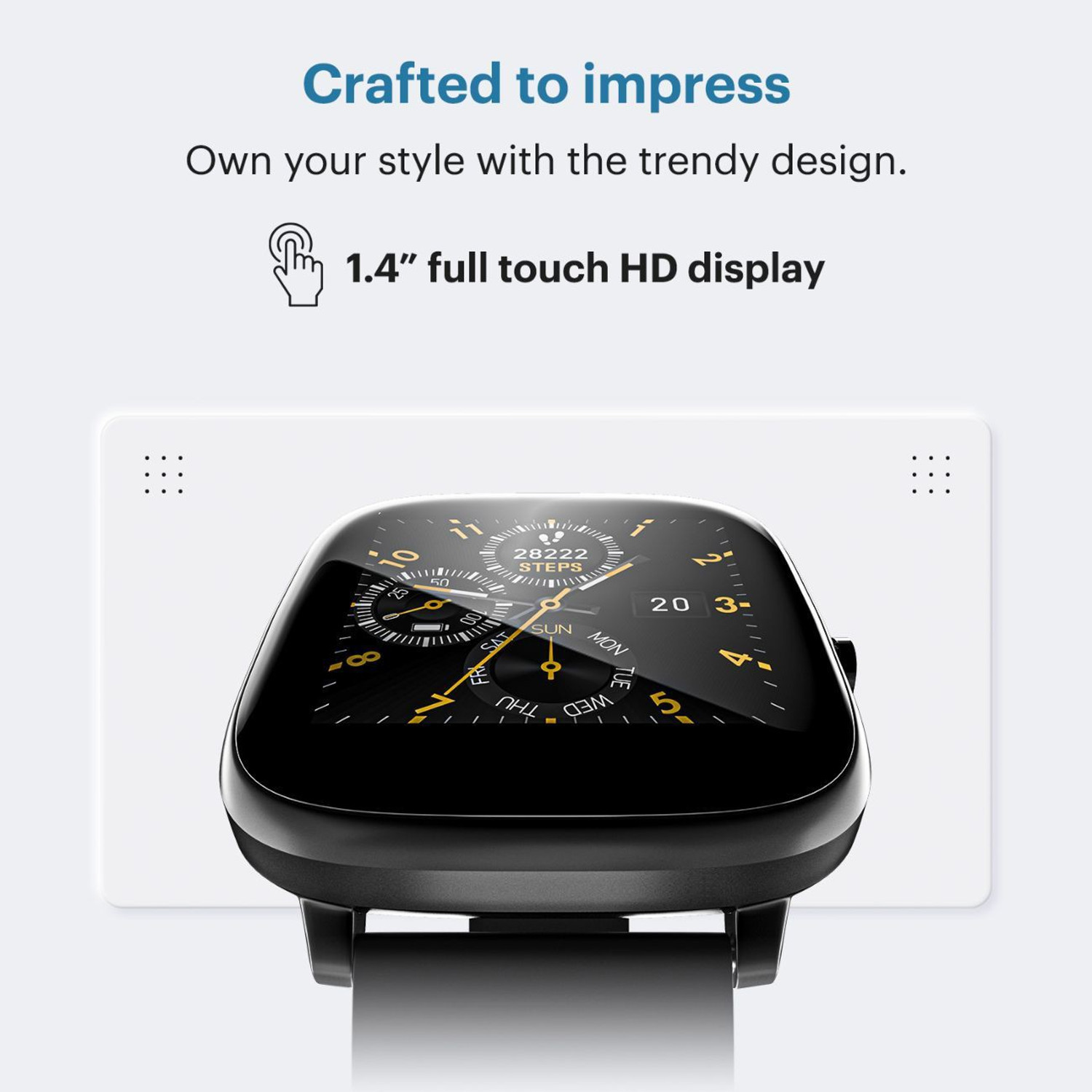 Image of Noise Qube with 1.4 inch Full Touch display, Multi-Sports modes, 7-day Battery,Spo2 Smartwatch