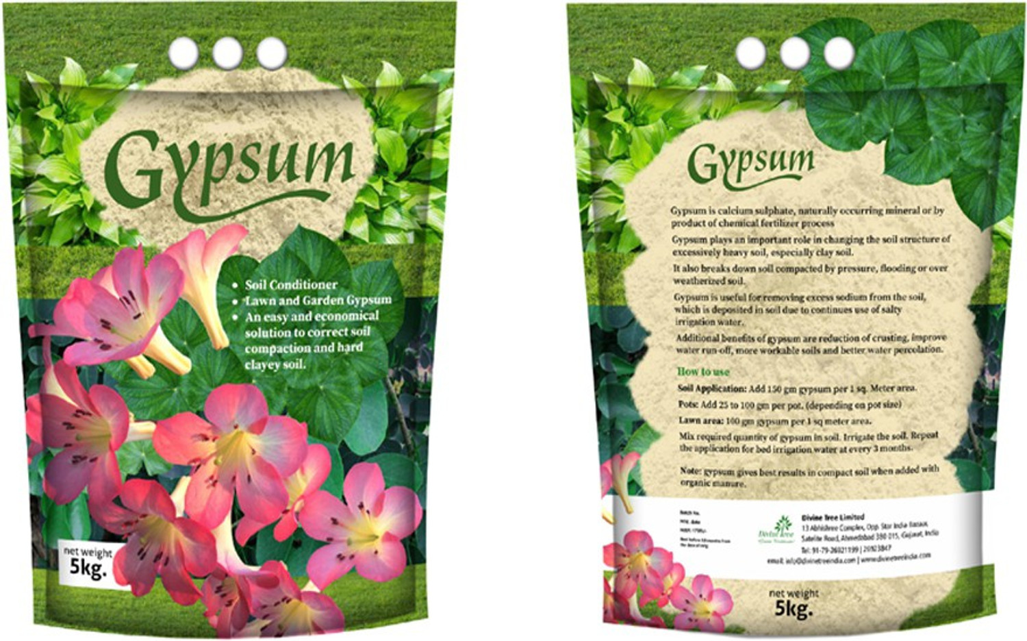Image of Divine Tree Gypsum Powder For Plant Calcium Sulfate Soil Conditioner For Lawn and Garden Manure