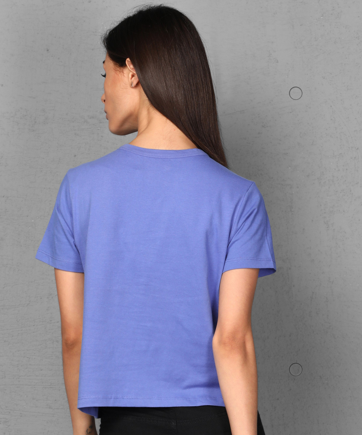 Image of METRONAUT Solid Women V Neck Purple T-Shirt