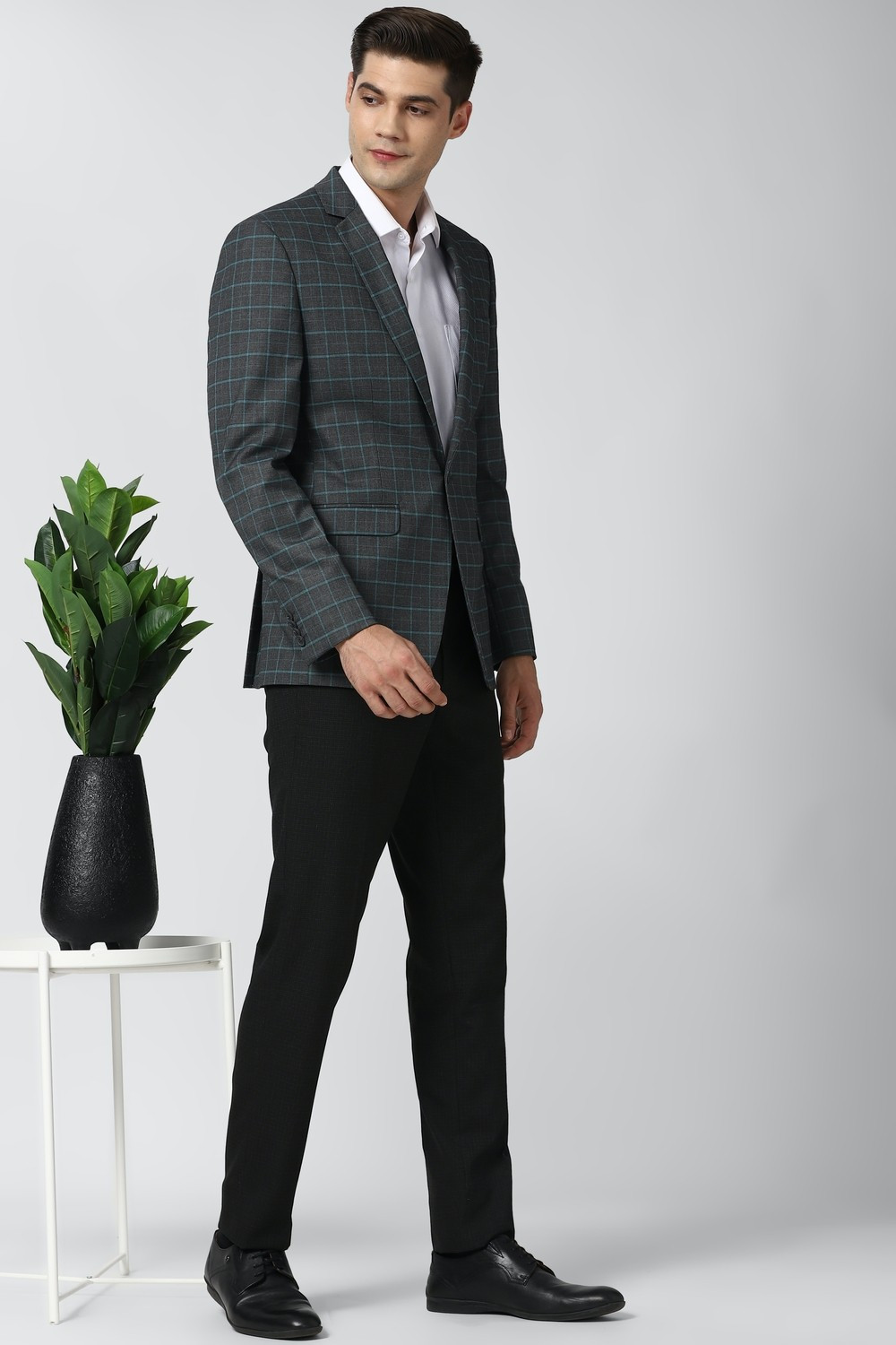 Image of PETER ENGLAND Checkered Single Breasted Formal Men Blazer