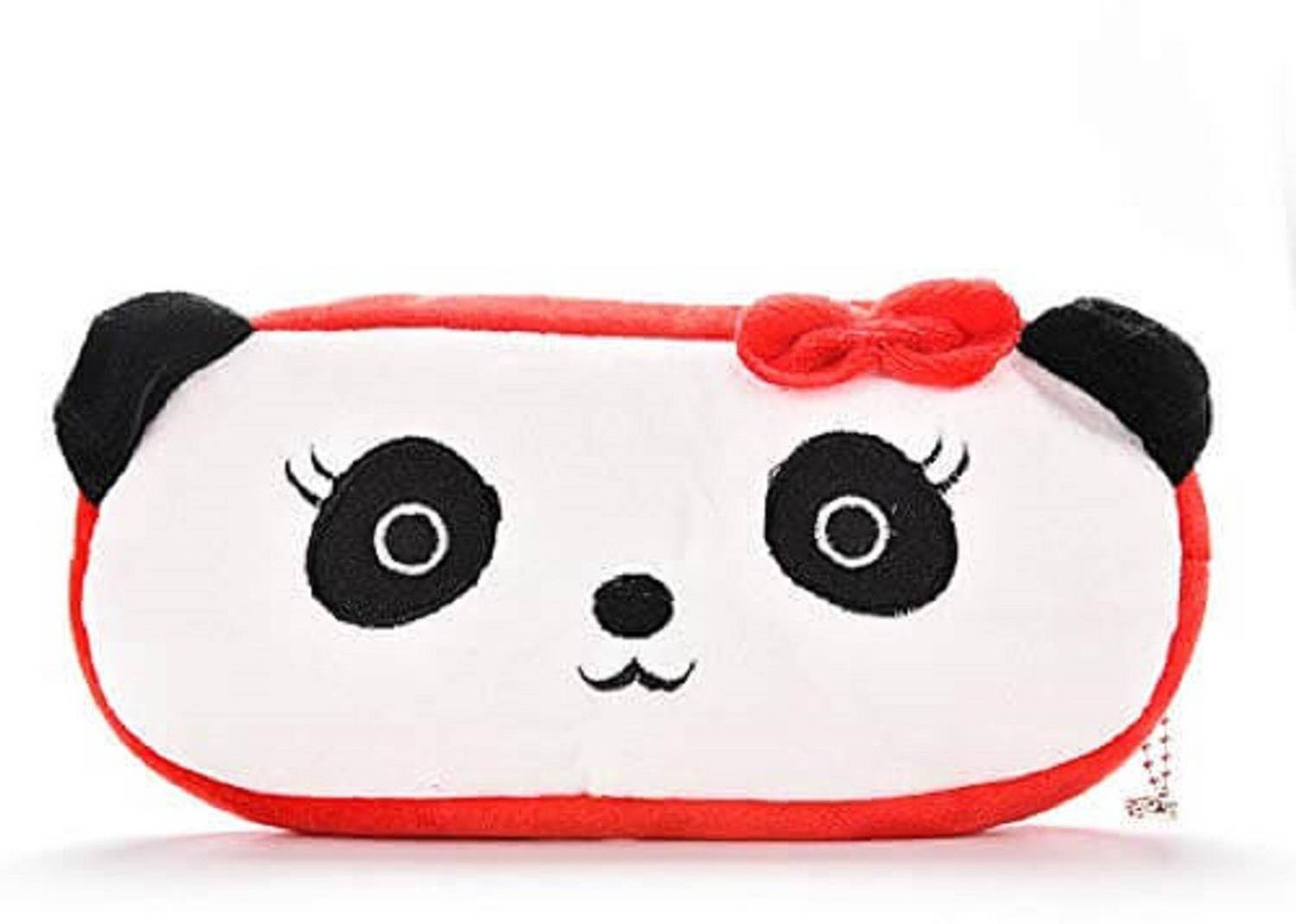 AweStuffs Soft Plush Panda Zipper Fashionable Bag Multi-Functional Pen Box Travel Cosmetic Makeup Pouch Pouch