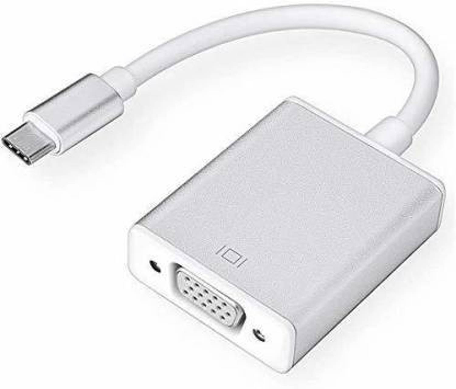 microware  TV-out Cable TV-out Cable USB-C to VGA Adapter USB 3.1 Type C to VGA Converter Compatible with MacBook Pro, MacBook Air (White, For Laptop)