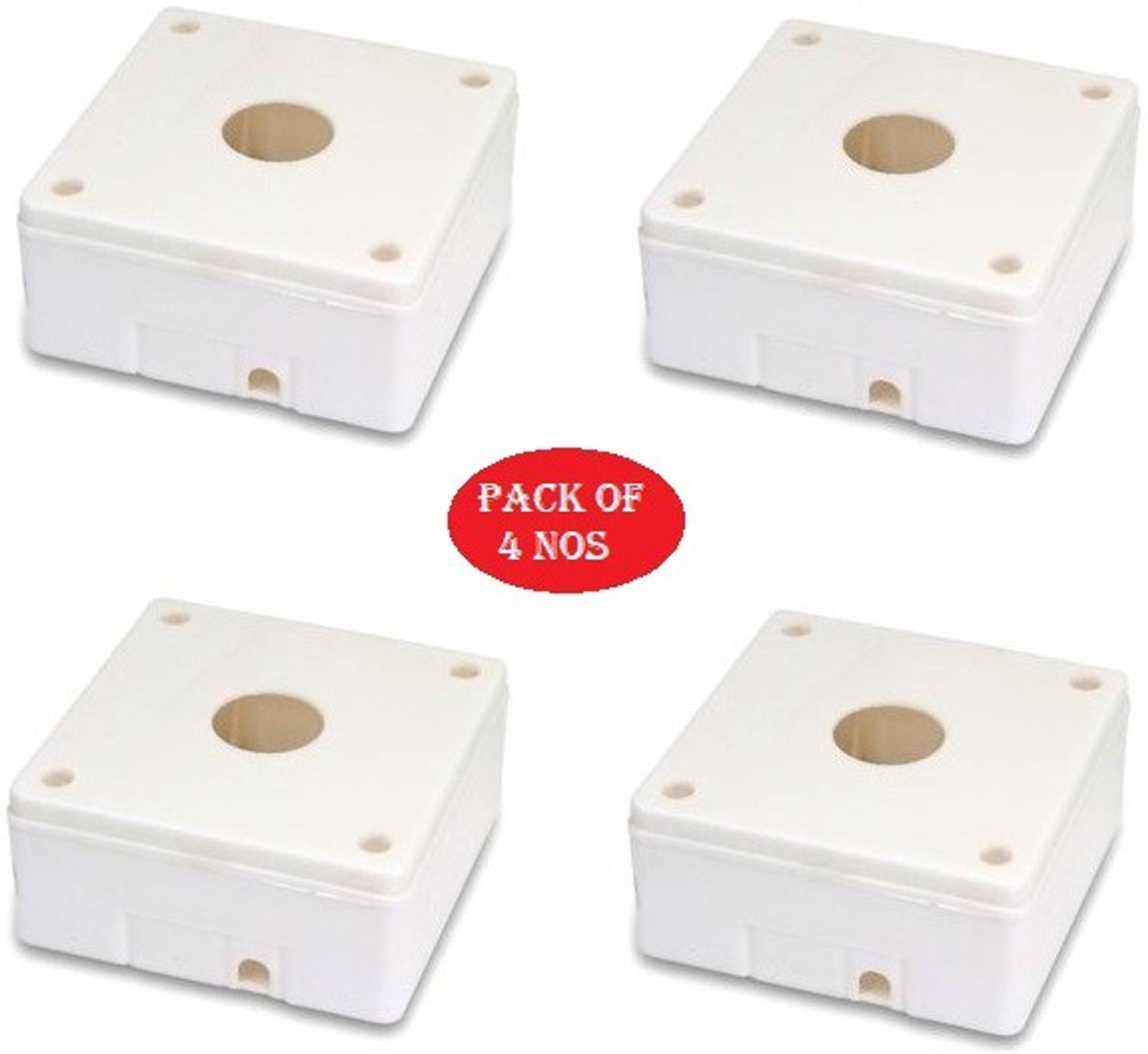 99Gems PVC Junction Box FOR CCTV CAMERA (PACK OF 4) Square Softbox