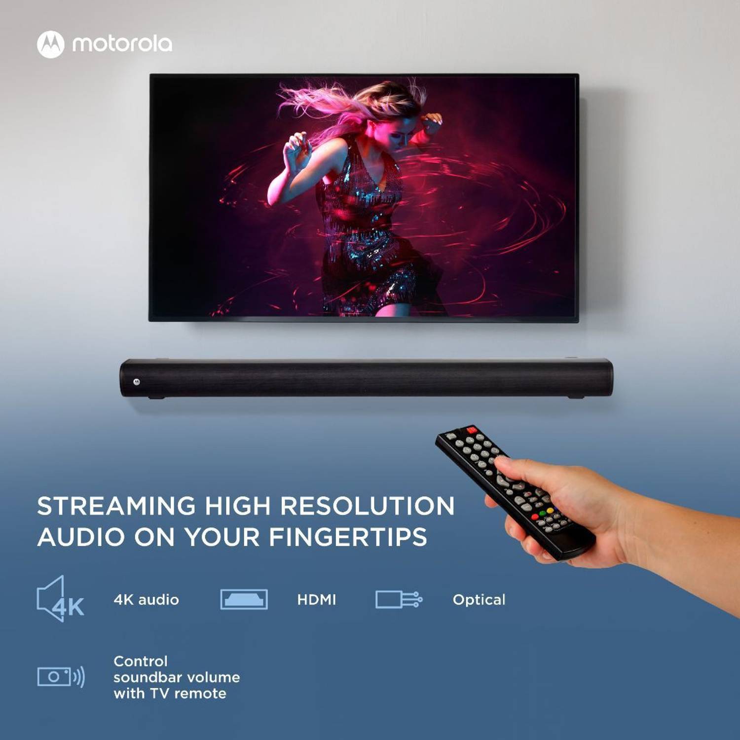 MOTOROLA AmphisoundX Vibe 160 W Bluetooth Soundbar Black - Image 4