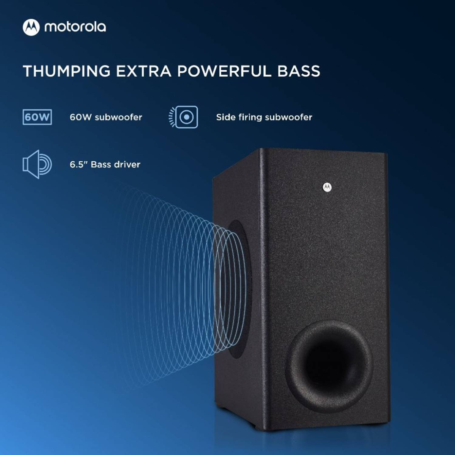 MOTOROLA AmphisoundX Vibe 160 W Bluetooth Soundbar Black - Image 3