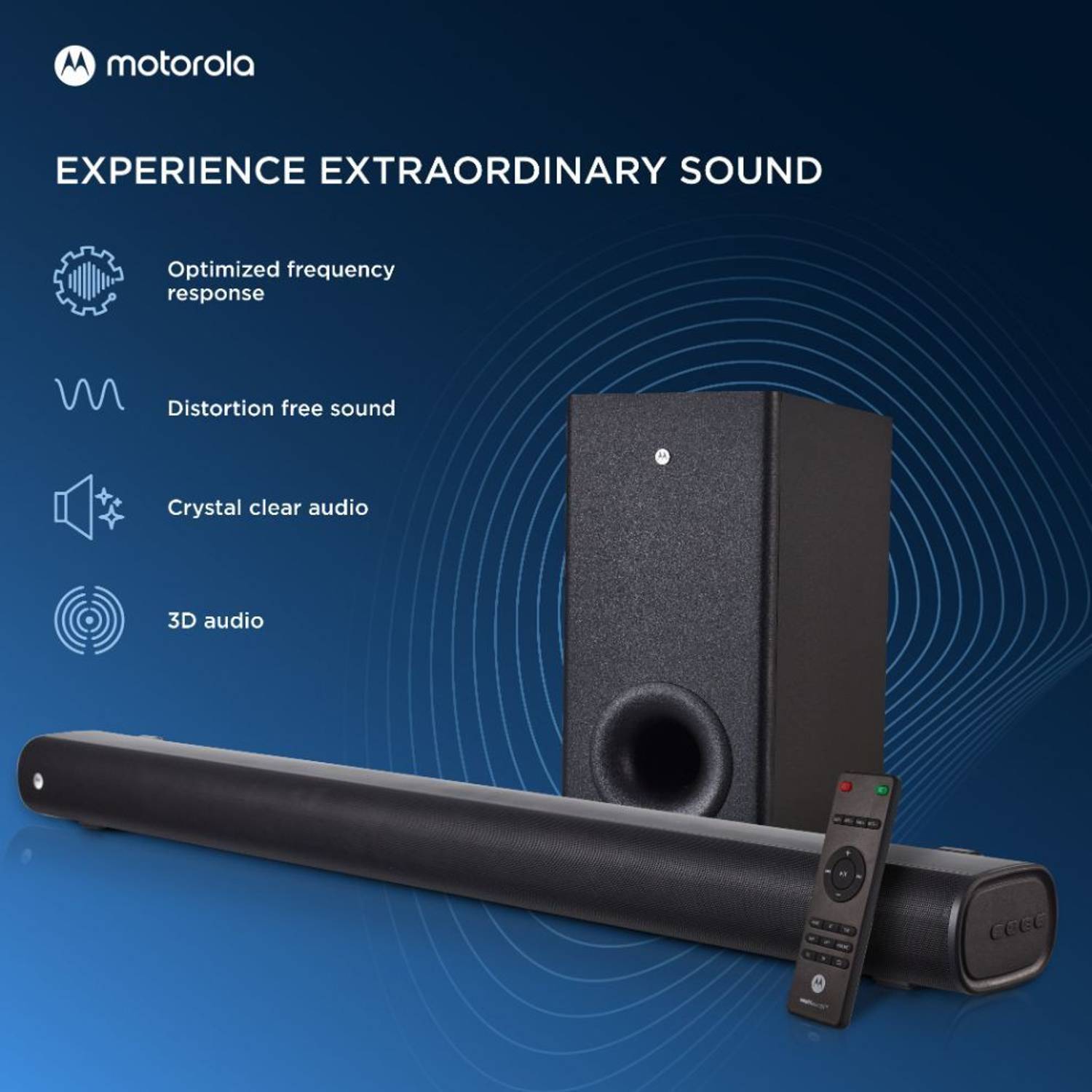 MOTOROLA AmphisoundX Vibe 160 W Bluetooth Soundbar Black - Image 2
