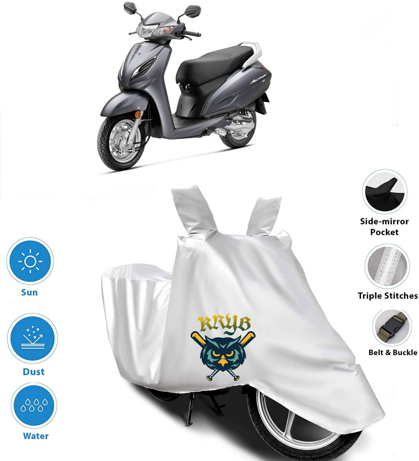 AUTOCAD Waterproof Two Wheeler Cover for Universal For Bike