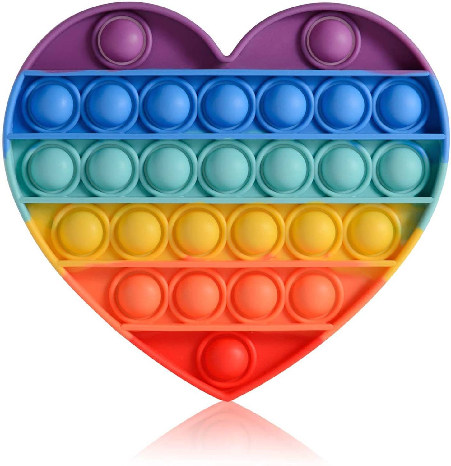 ASHOOJATEX Push Pop Bubble Sensory Fidget Autism Special Needs Silicone popit (heart )