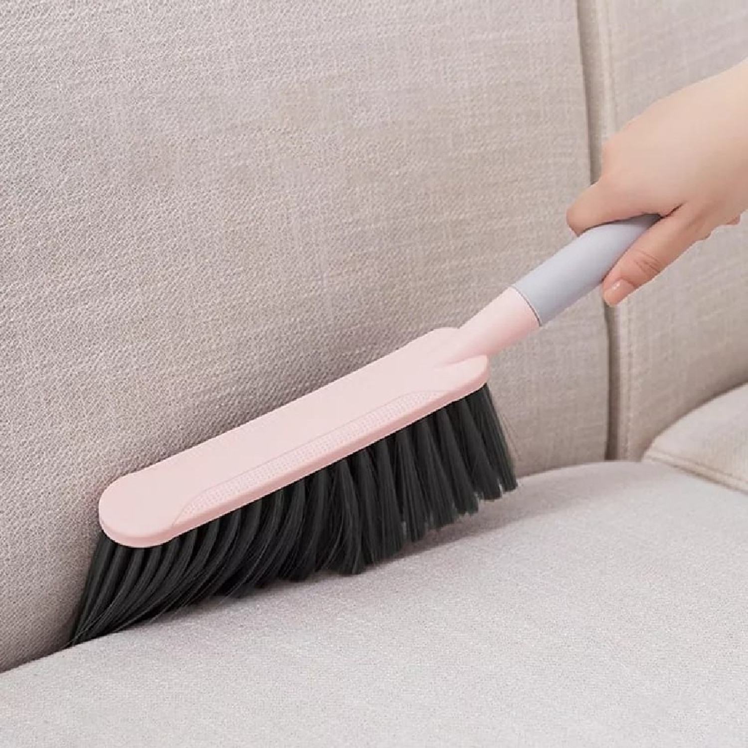 Image of HEXONIQ Duster for Cleaning Soft Cleaning Brush Counter Duster Hair Drafting Brush with Microfiber for Keyboard Home Hotel Bed Car Soft Clothes Blue Bed Brush Dusting Brush Plastic Wet and Dry Brush