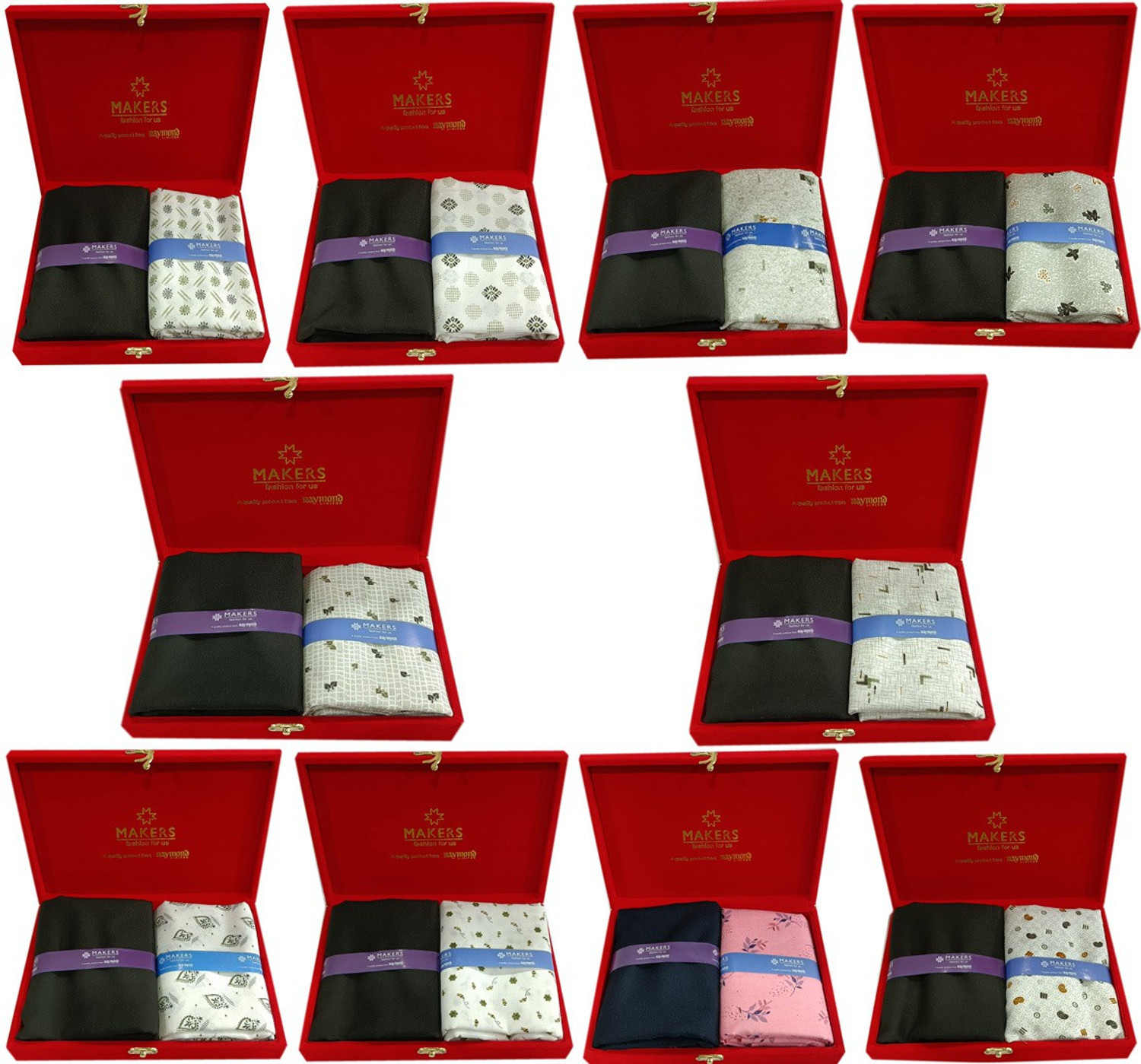 Image of Raymond Unstitched Cotton Blend Shirt & Trouser Fabric Printed