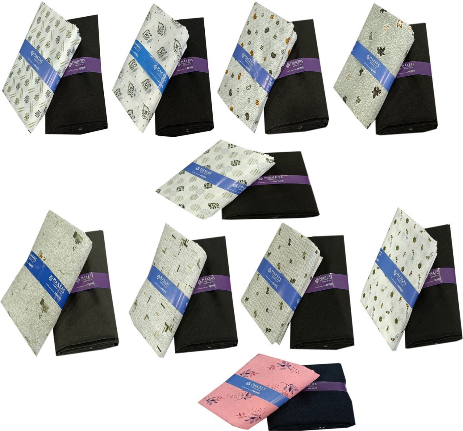 Image of Raymond Unstitched Cotton Blend Shirt & Trouser Fabric Printed