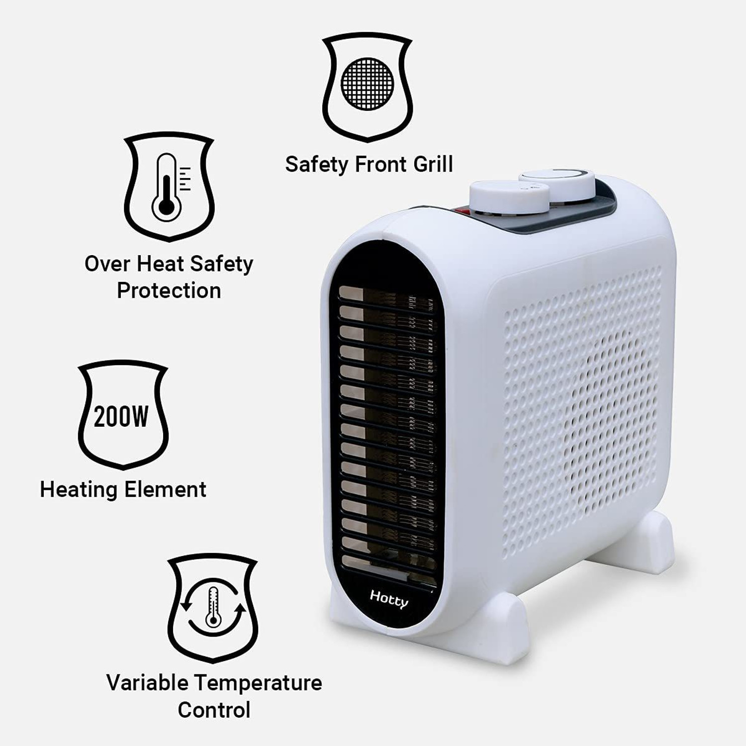 Image of Inalsa Electric Fan Room Heater Hotty- 2000Watt | Variable Temperature Control| Cool /Warm /Hot Air Selector| Over Heat Protection Fan Room Heater