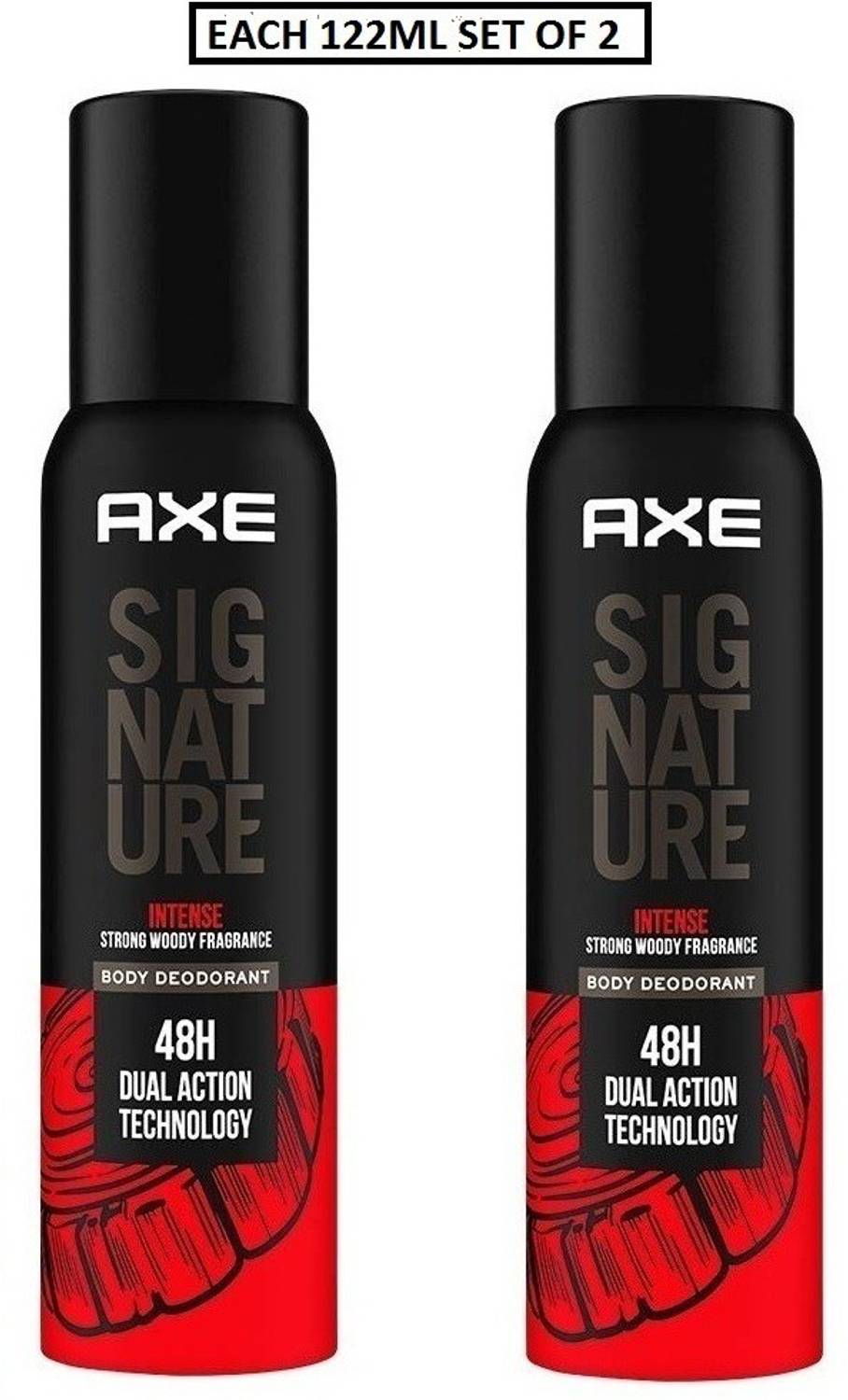 AXE Signature (Intense) Strong Woody Fragrance No Gas Deodorant Body Spray Each 122ml Set of 2 Body Spray  -  For Men