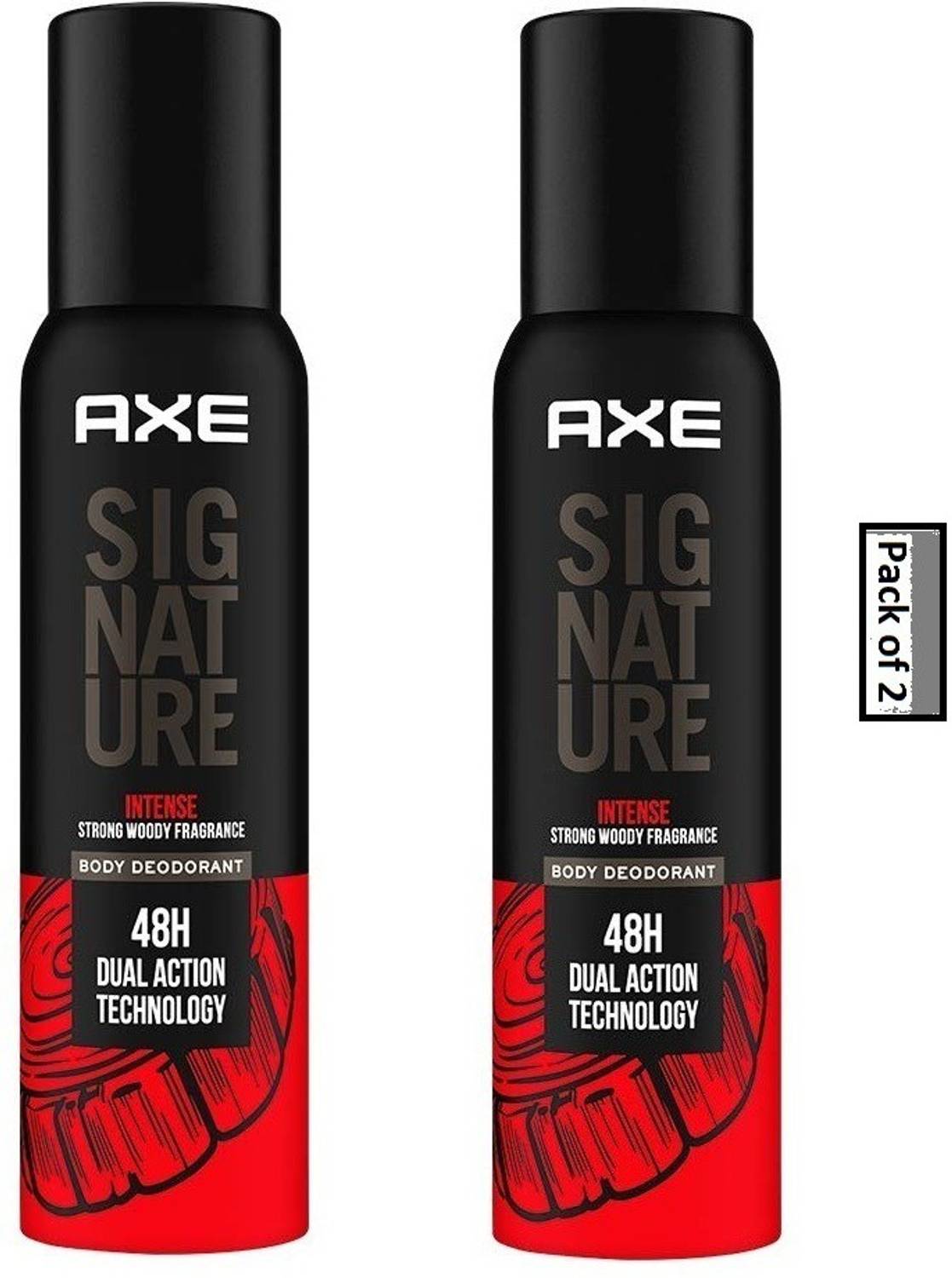 AXE Signature Intense (Strong Woody Fragrance No Gas Deodorant Body Spray) Each 122ml Set of 2 Body Spray  -  For Men