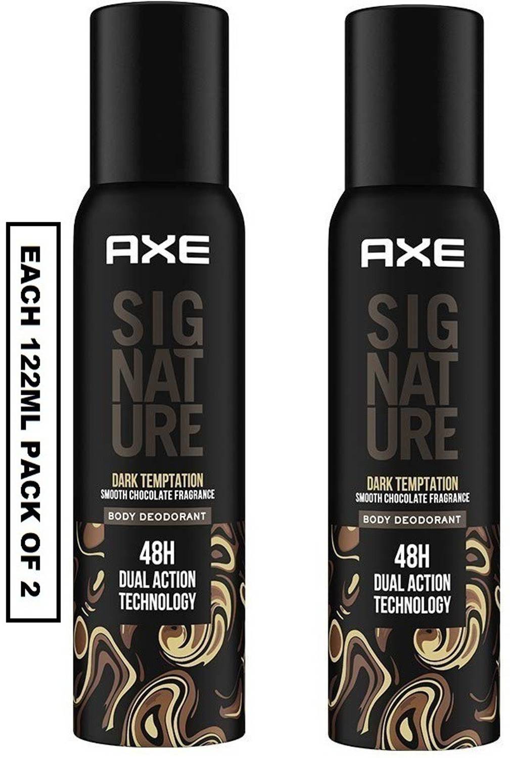 AXE Signature Dark Temptation Smooth Chocolate Fragrance No Gas Deodorant Body Spray Each 122ml Pack of -2 Body Spray - For Men