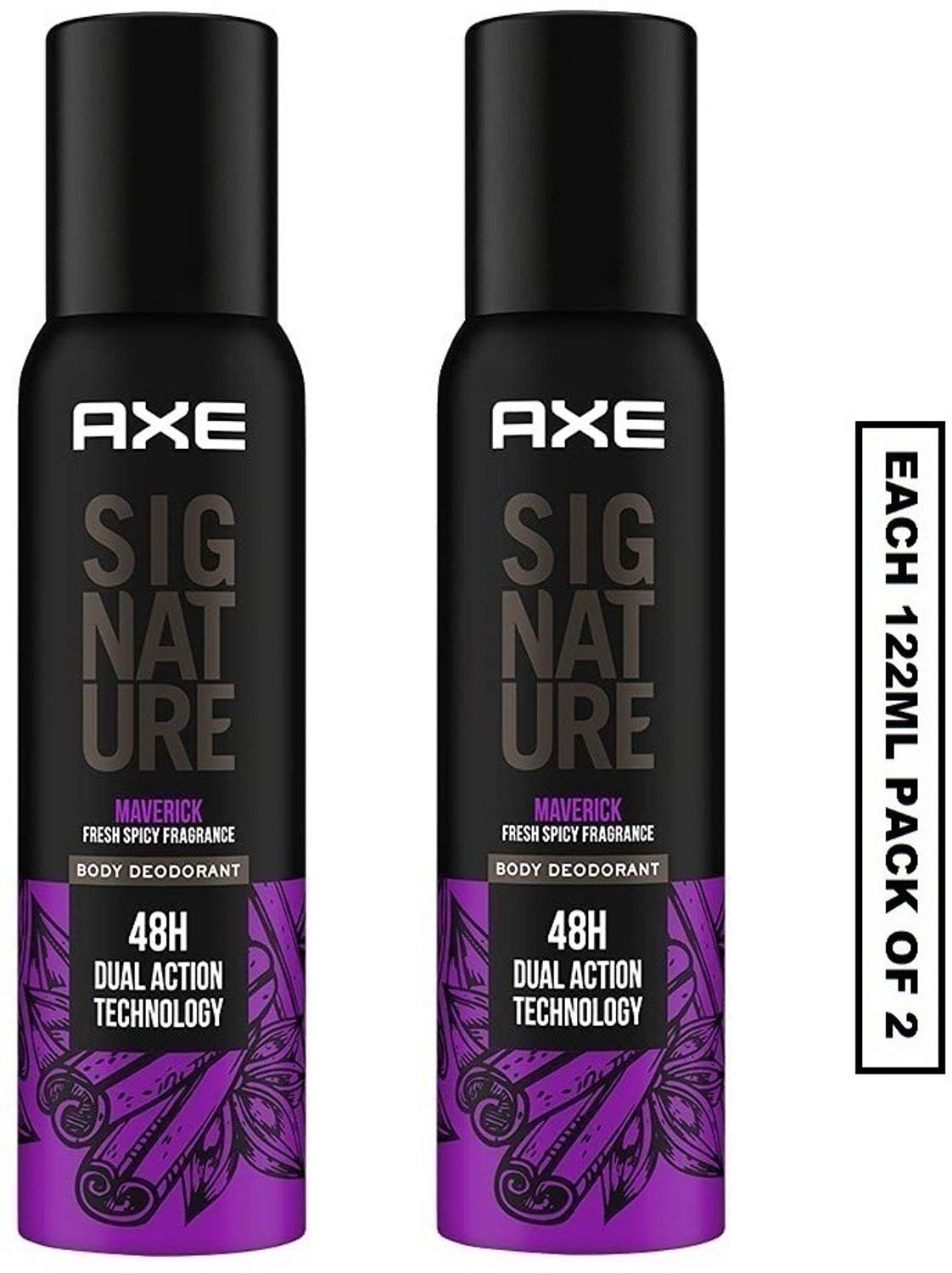 AXE Signature (Maverick) Fresh Spicy Fragrance No Gas Deodorant Body Spray Each 122ml Set of 2 Body Spray - For Men