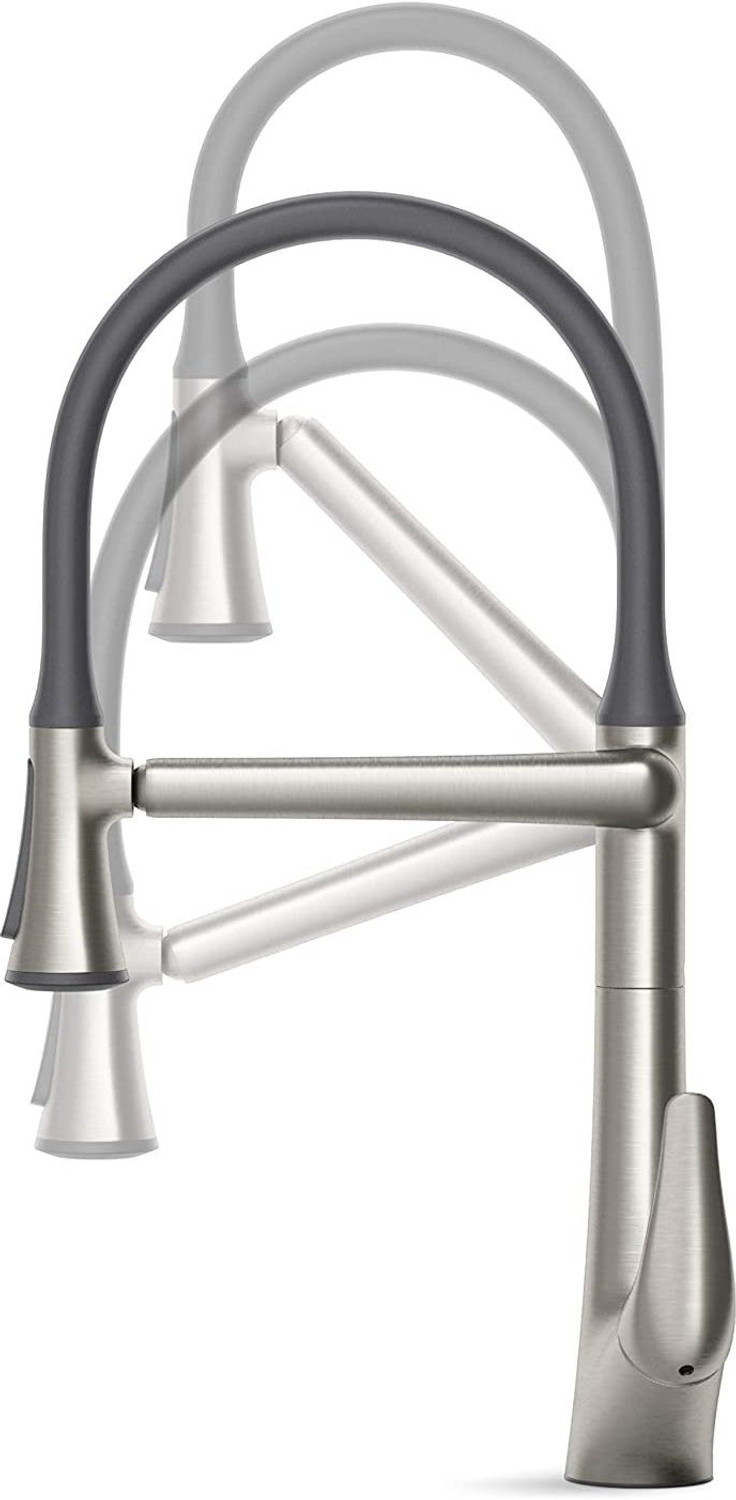 Image of KOHLER 77764IN-SD-VS Arise Articulating Flexible Pull Down Kitchen Faucet, with DockNetik Technology and Sweep spray (Vibrant Stainless) Kitchen Mixer Faucet