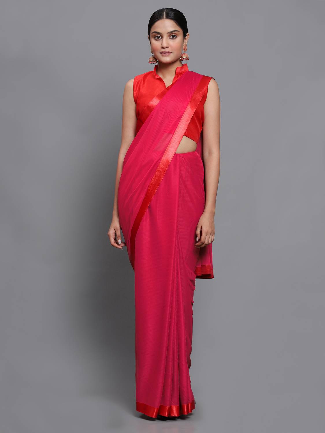 3Buddy Fashion Solid/Plain Bollywood Art Silk Saree